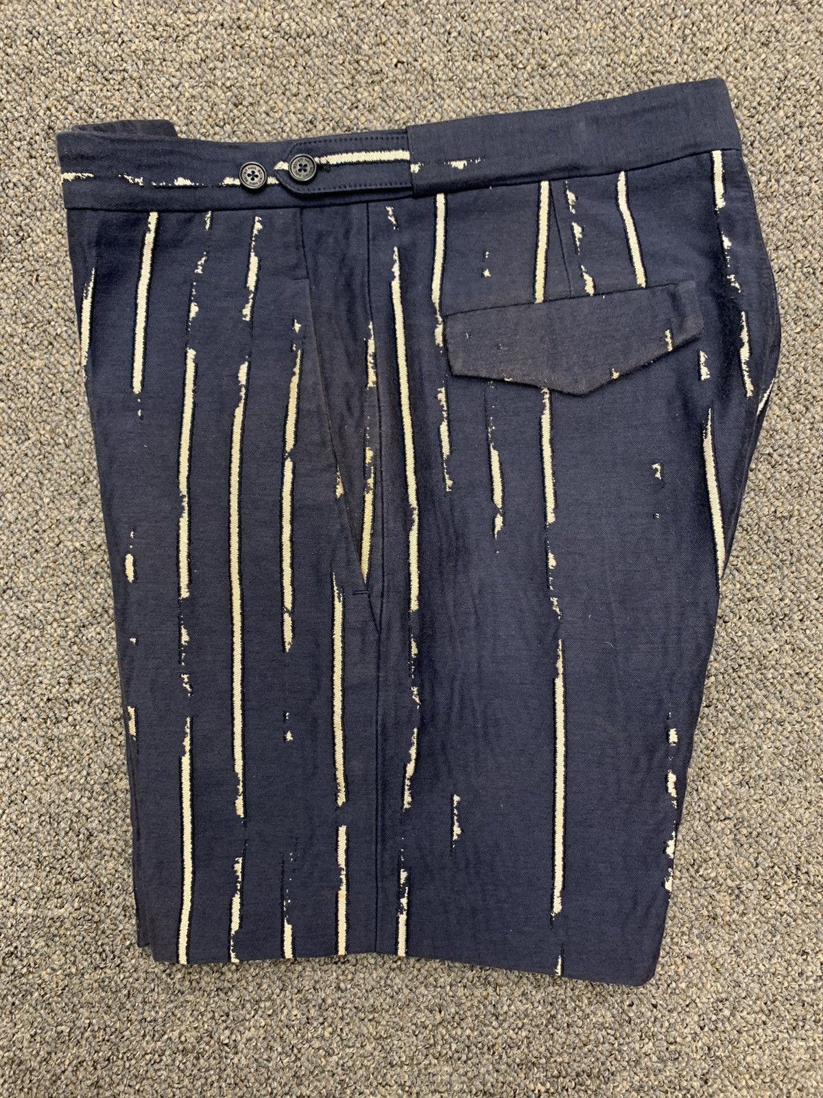 Neil Barrett SS13 Blue Cotton Blend White Pinstriped Shorts XS Size US 28 / EU 44 - 8 Thumbnail