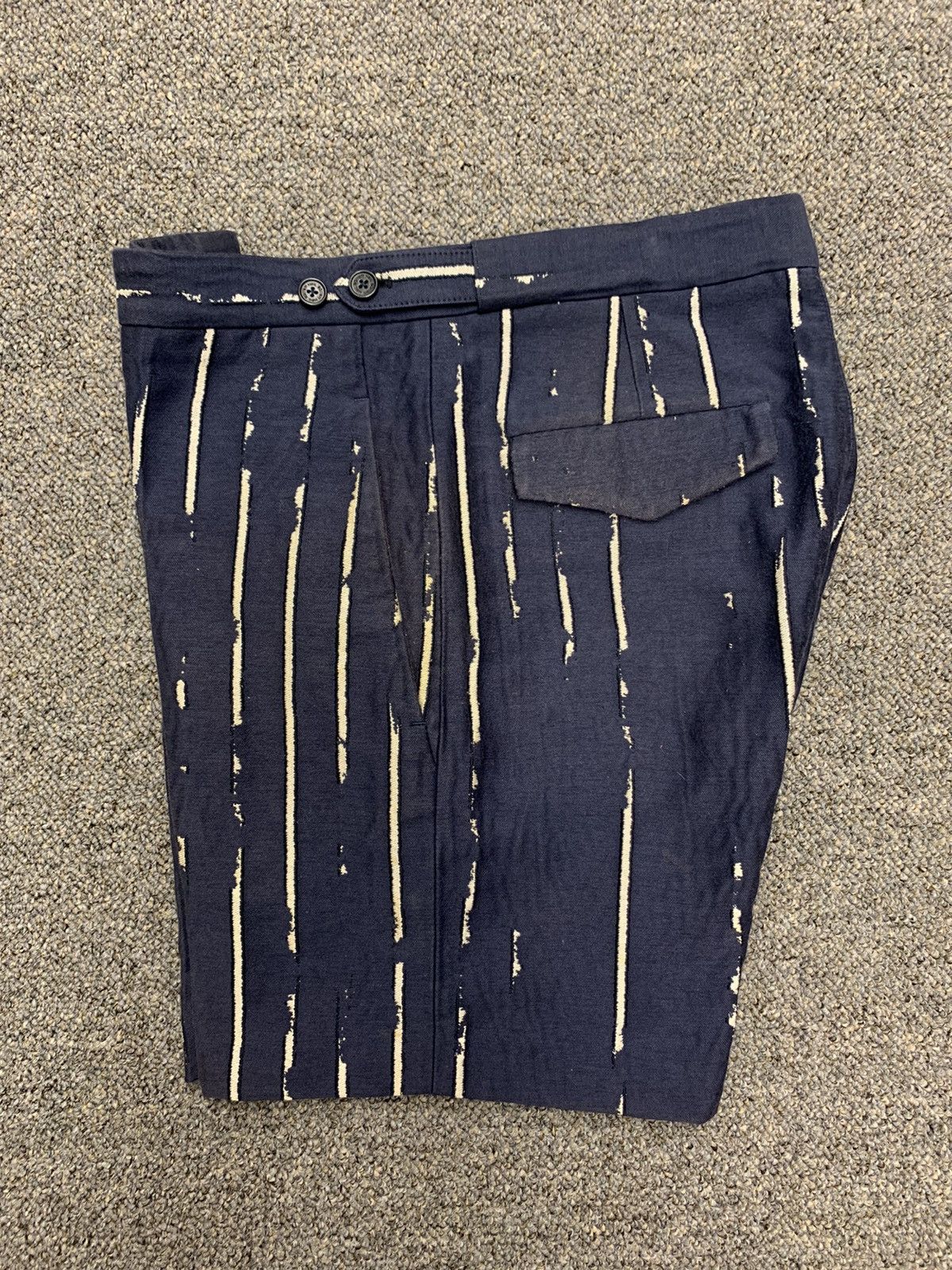 Neil Barrett SS13 Blue Cotton Blend White Pinstriped Shorts XS Size US 28 / EU 44 - 7 Thumbnail