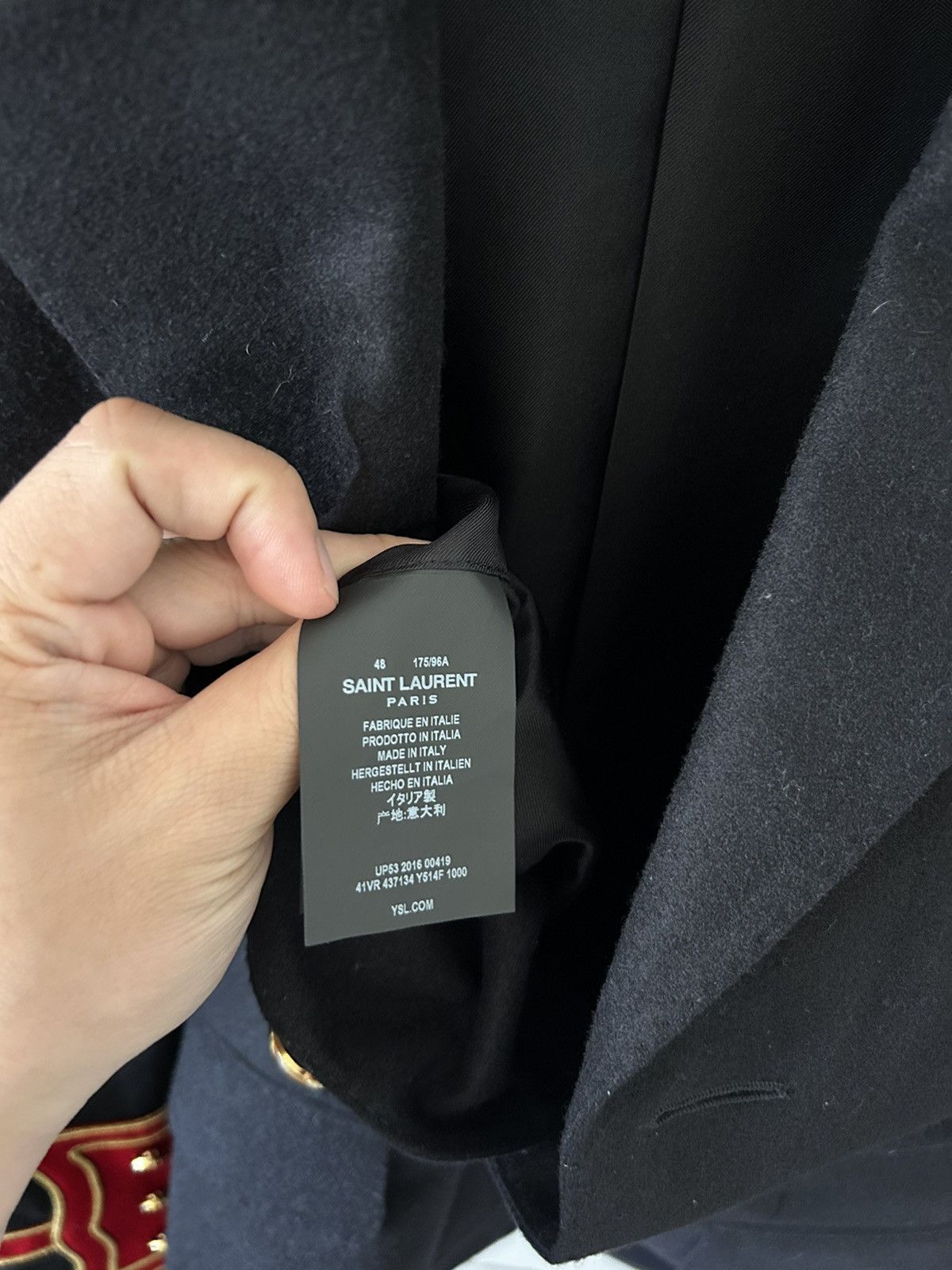 Saint Laurent Paris Saint Lauren FW16 Palladium Officer Blazer (sz 48) Size 48R - 7 Thumbnail