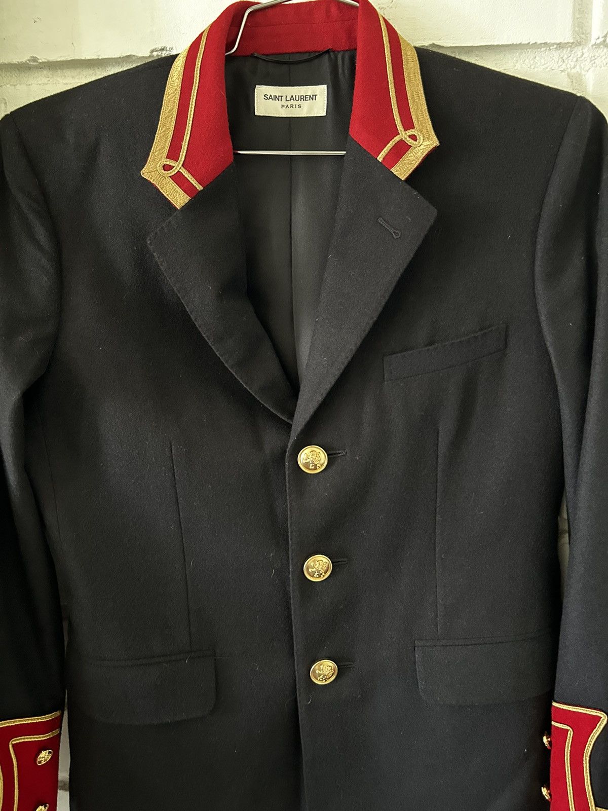 Saint Laurent Paris Saint Lauren FW16 Palladium Officer Blazer (sz 48) Size 48R - 4 Thumbnail