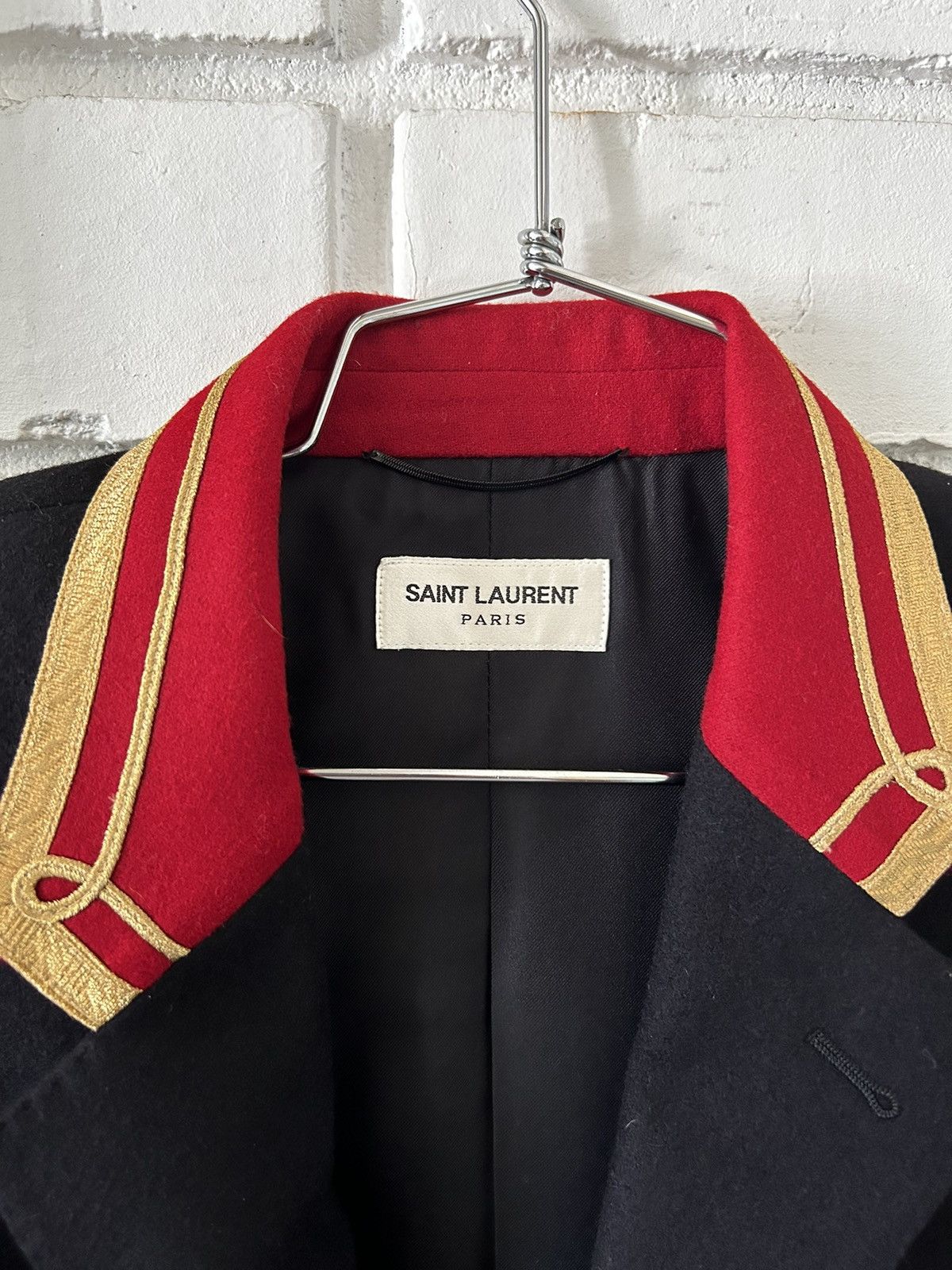 Saint Laurent Paris Saint Lauren FW16 Palladium Officer Blazer (sz 48) Size 48R - 3 Thumbnail