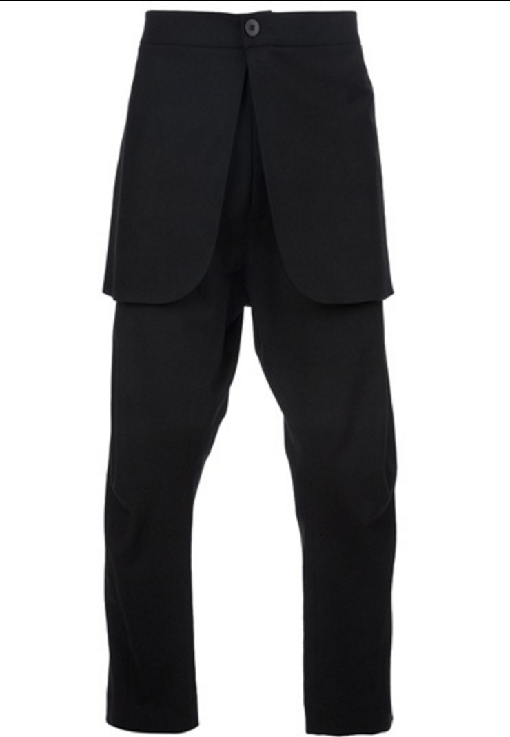 Thamanyah SS12 Black Wool Skirted Kilt Demi Costume Pants Sz42 Size US 27 - 3 Thumbnail