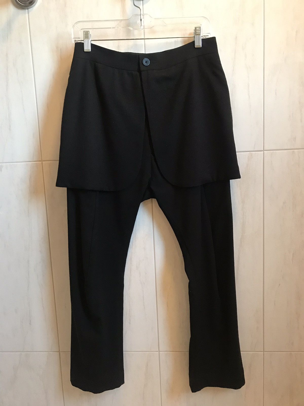 Thamanyah SS12 Black Wool Skirted Kilt Demi Costume Pants Sz42 Size US 27 - 4 Thumbnail