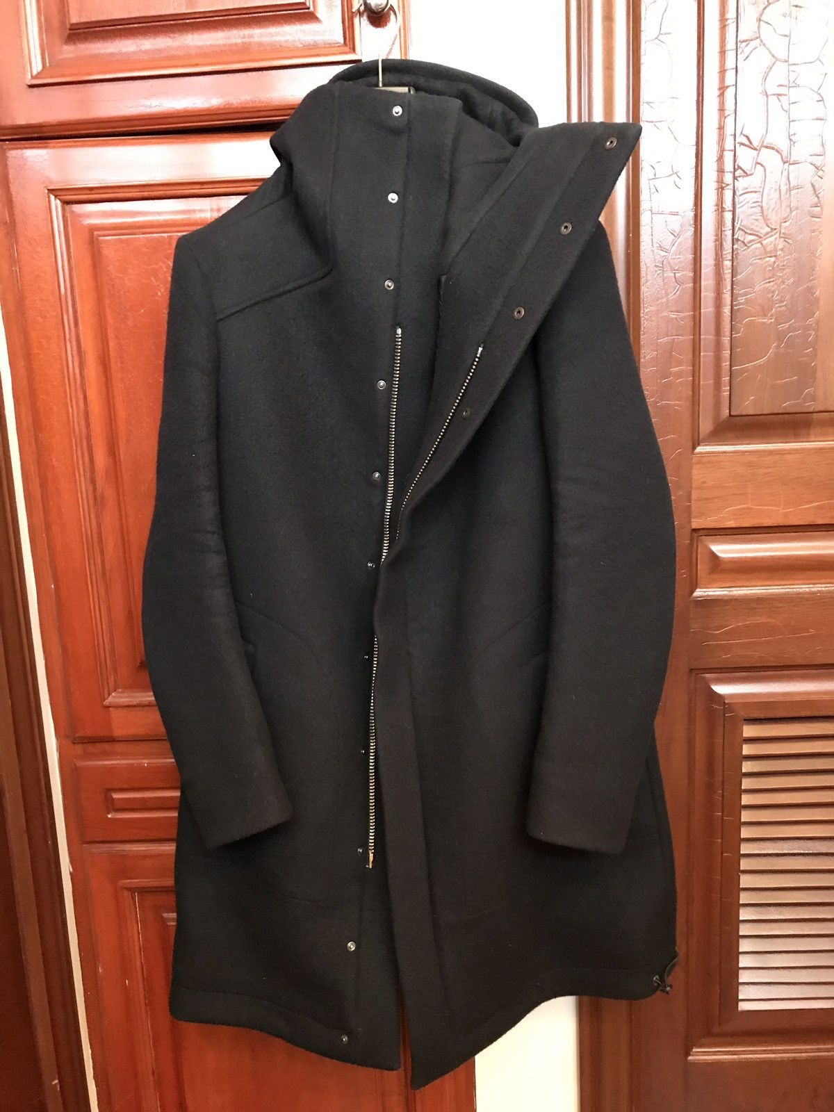 Thamanyah FW13 Black Wool Zipper Hooded Coat sz 44 rick owens mask Size US S / EU 44-46 / 1 - 9 Thumbnail