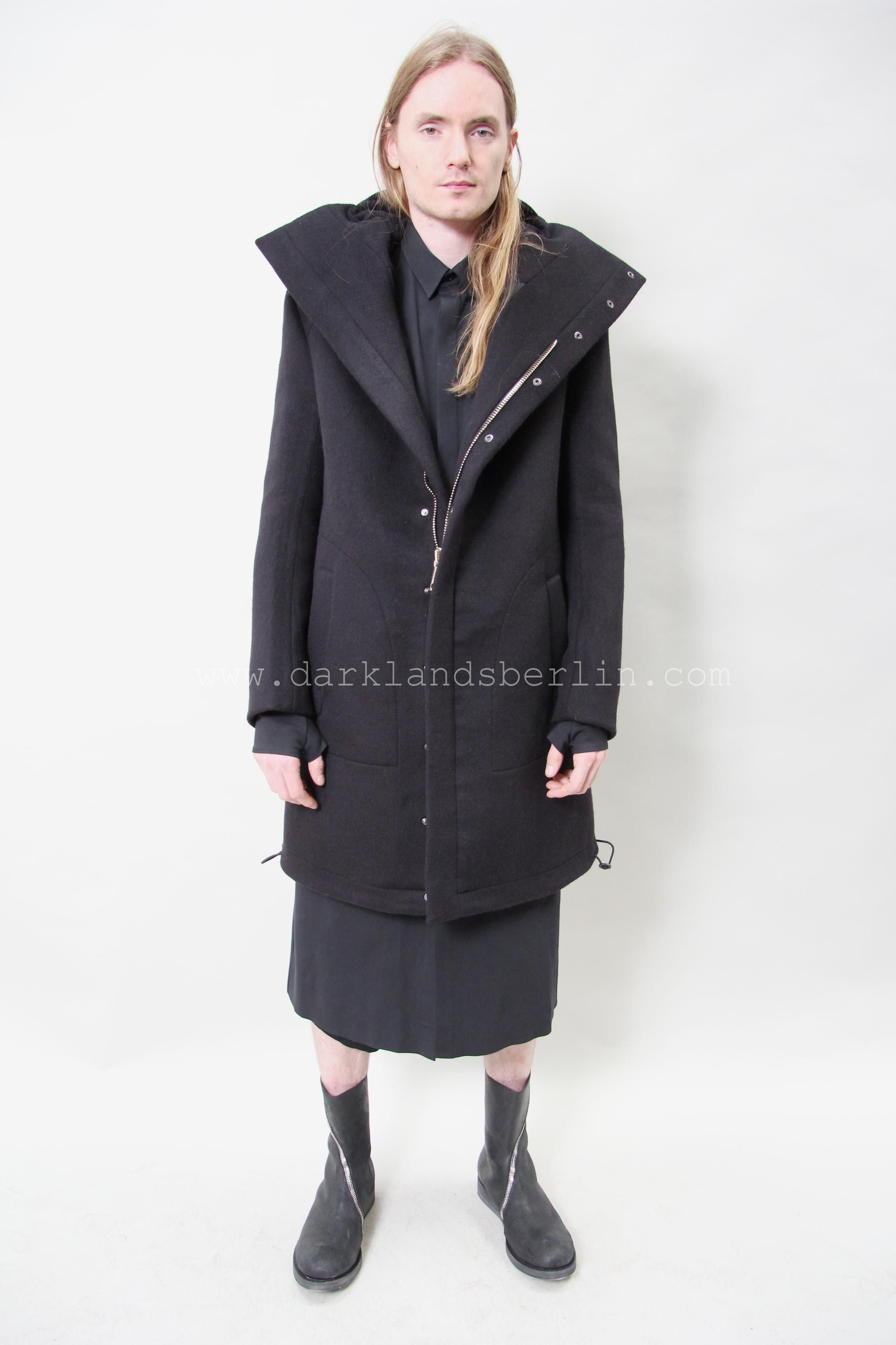 Thamanyah FW13 Black Wool Zipper Hooded Coat sz 44 rick owens mask Size US S / EU 44-46 / 1 - 4 Thumbnail