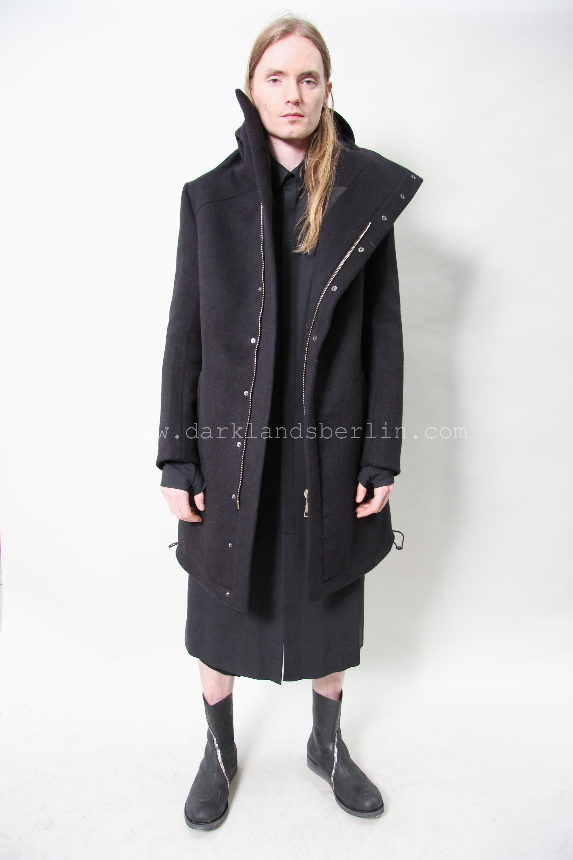 Thamanyah FW13 Black Wool Zipper Hooded Coat sz 44 rick owens mask Size US S / EU 44-46 / 1 - 3 Thumbnail