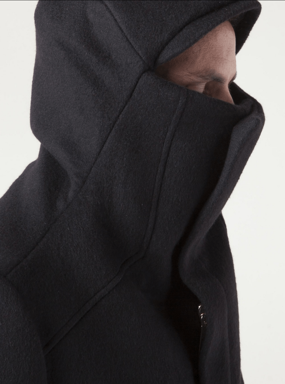 Thamanyah FW13 Black Wool Zipper Hooded Coat sz 44 rick owens mask Size US S / EU 44-46 / 1 - 2 Thumbnail