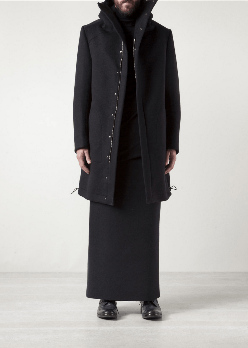 Thamanyah FW13 Black Wool Zipper Hooded Coat sz 44 rick owens mask Size US S / EU 44-46 / 1 - 6 Thumbnail