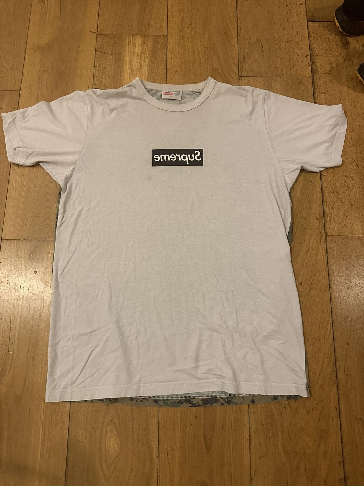 image of Supreme Comme Des Garçons Box Logo T Shirt in White, Men's (Size XL)