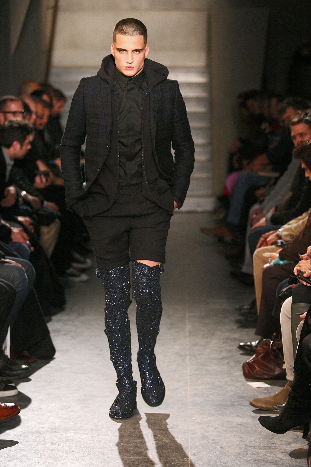 Givenchy FW09 Black Blue Wool Couture Blazer Sz 44 Riccardo Tisci Size 44R - 1 Thumbnail