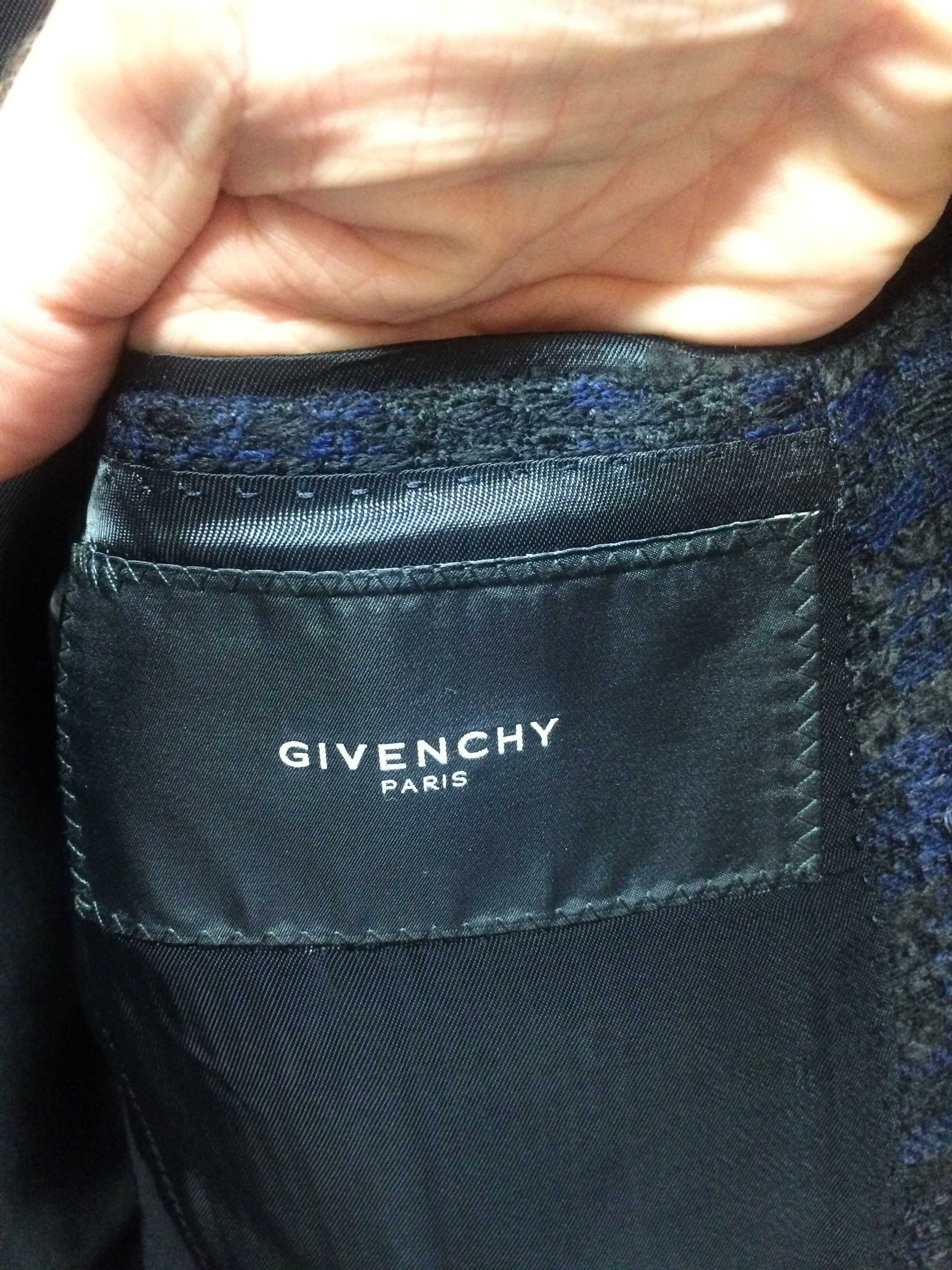 Givenchy FW09 Black Blue Wool Couture Blazer Sz 44 Riccardo Tisci Size 44R - 10 Thumbnail