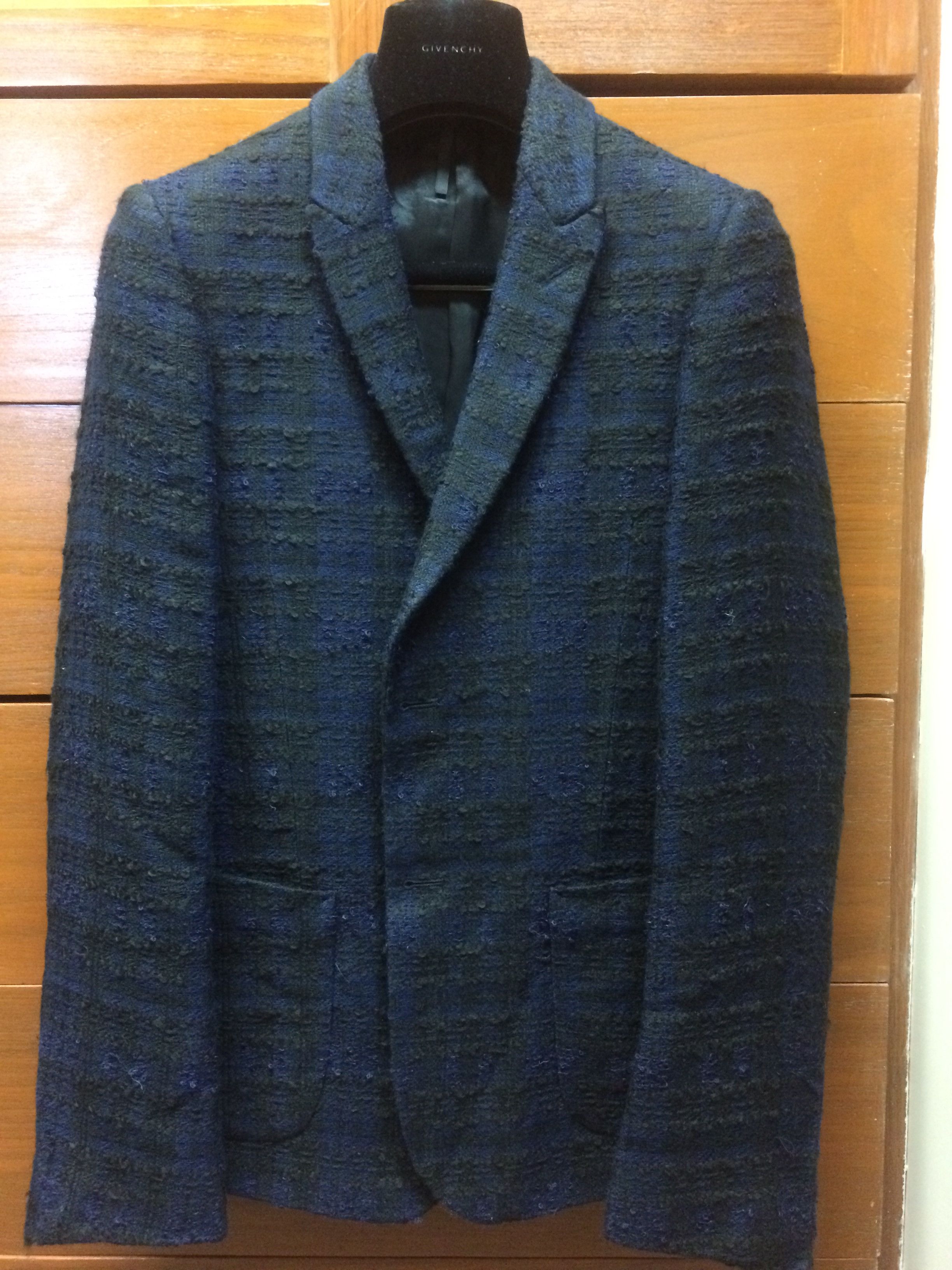 Givenchy FW09 Black Blue Wool Couture Blazer Sz 44 Riccardo Tisci Size 44R - 2 Thumbnail
