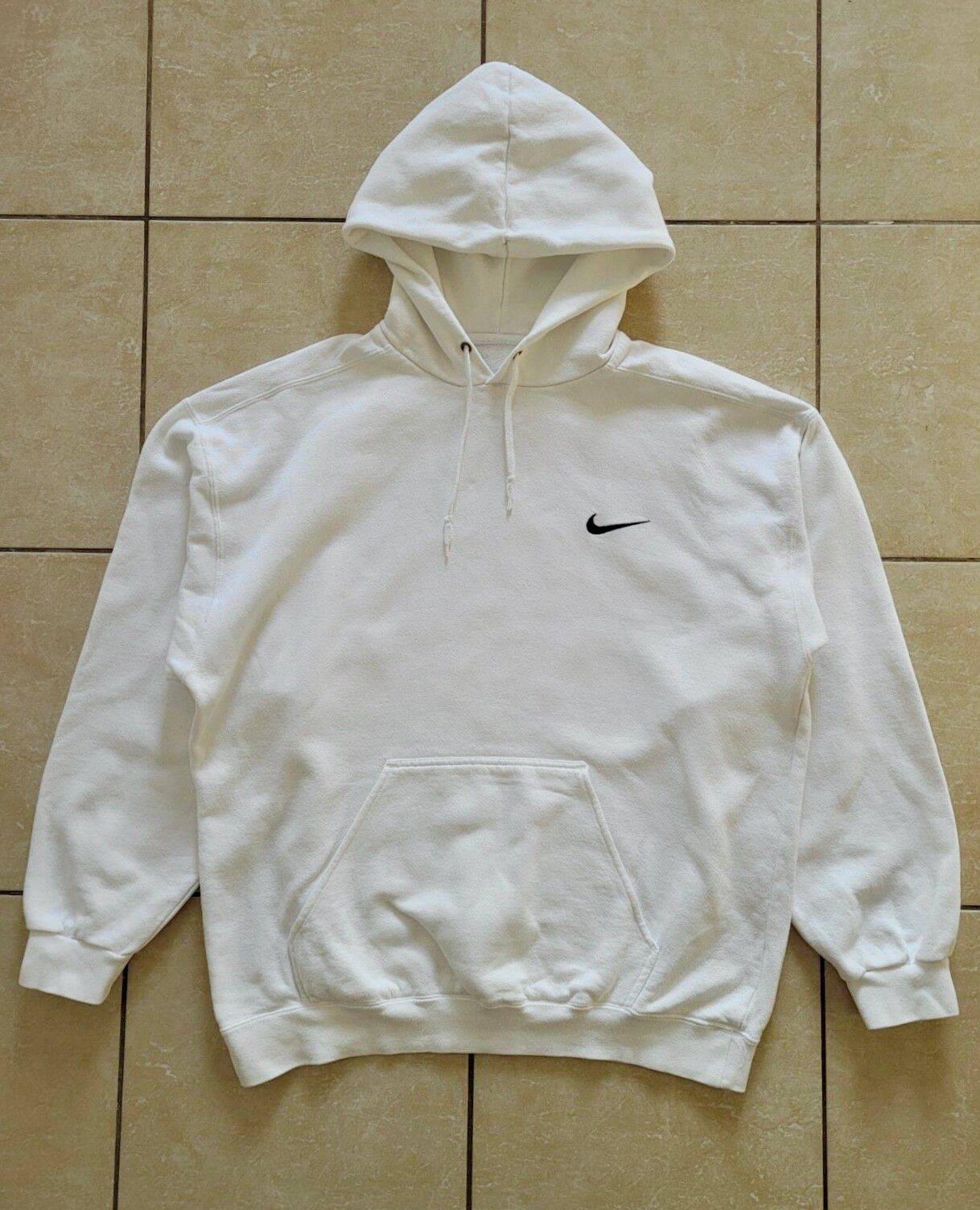 Pre-owned Nike X Vintage Nike Embroidered Swoosh Hoodie In White