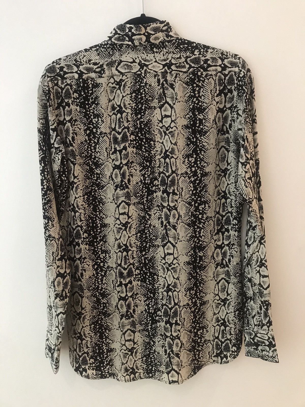 Saint Laurent Paris FW16 Palladium Python Snake Print Silk Shirt 37 Celine Size US XS / EU 42 / 0 - 6 Thumbnail