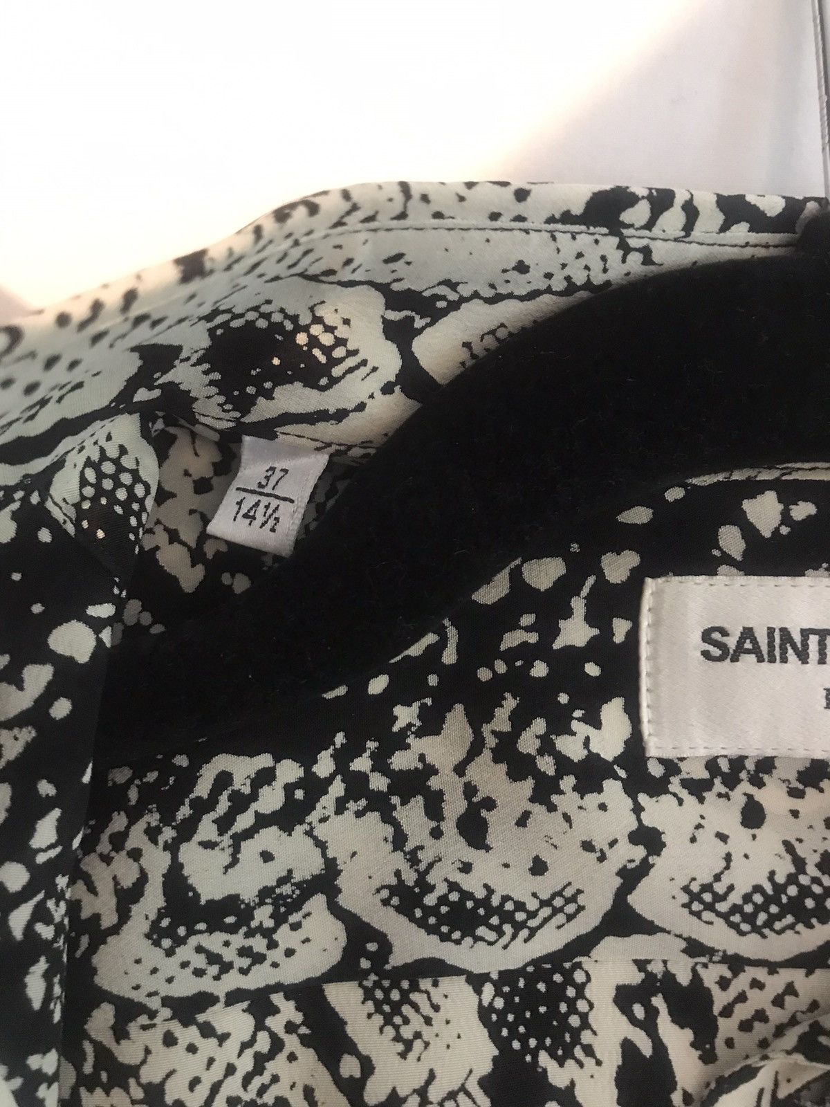 Saint Laurent Paris FW16 Palladium Python Snake Print Silk Shirt 37 Celine Size US XS / EU 42 / 0 - 7 Thumbnail