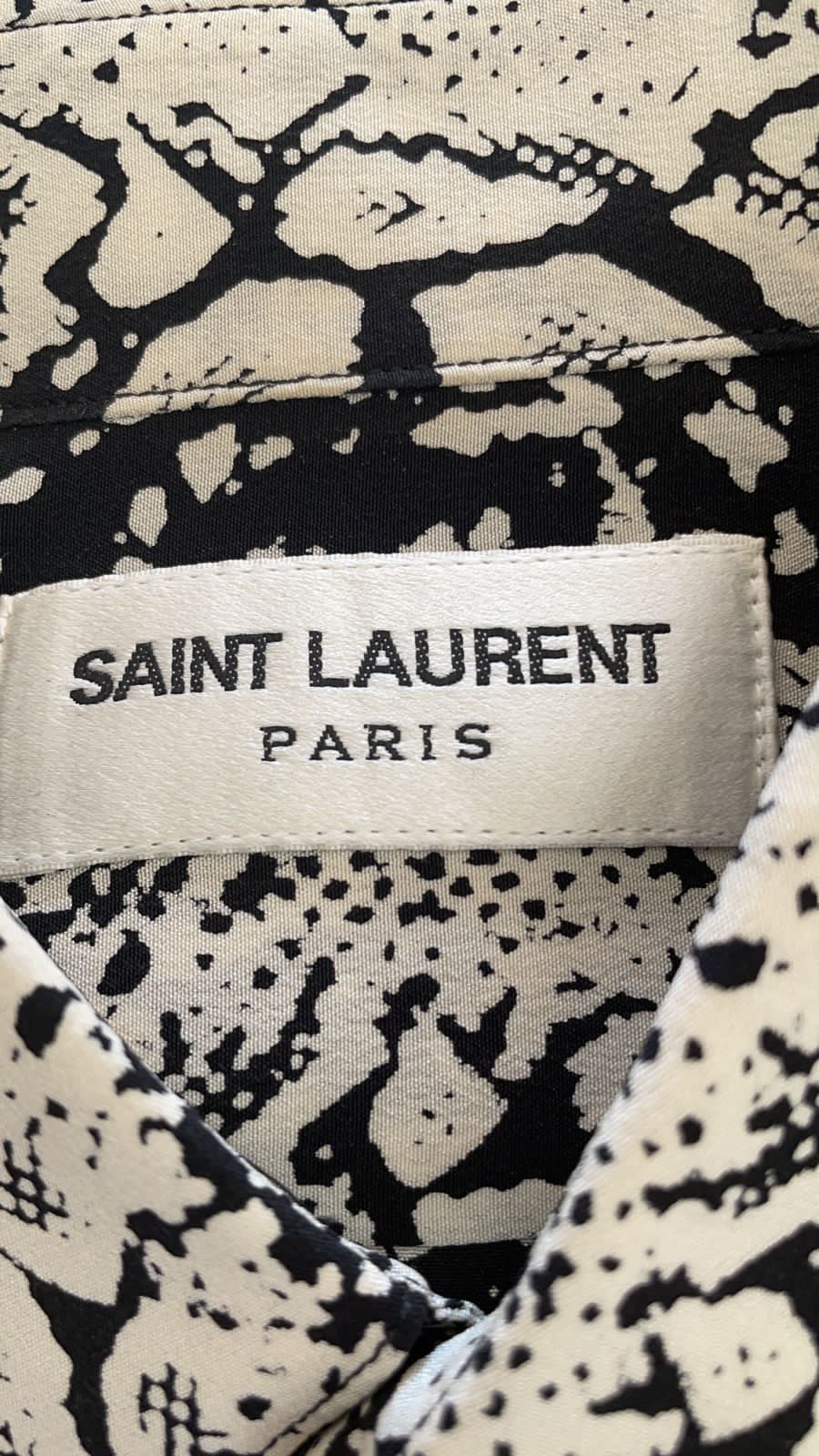 Saint Laurent Paris FW16 Palladium Python Snake Print Silk Shirt 37 Celine Size US XS / EU 42 / 0 - 8 Thumbnail