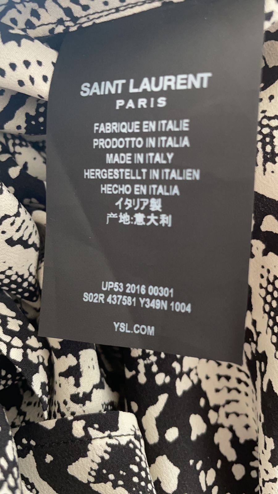 Saint Laurent Paris FW16 Palladium Python Snake Print Silk Shirt 37 Celine Size US XS / EU 42 / 0 - 9 Thumbnail