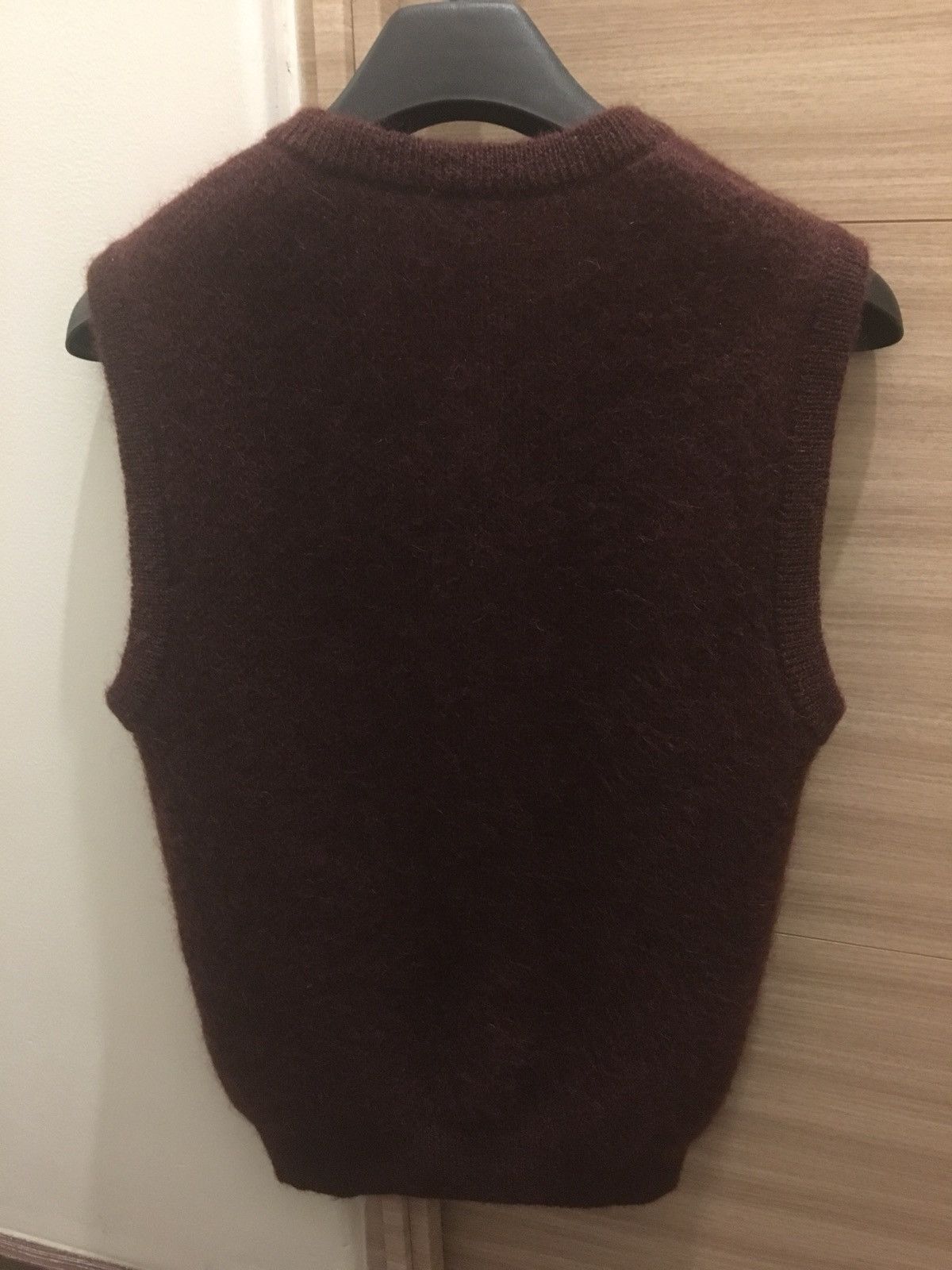 Saint Laurent Paris FW14 V-neck Mohair Sweater Wine Bourdeaux XS sleeveless vest Size US XS / EU 42 / 0 - 6 Thumbnail