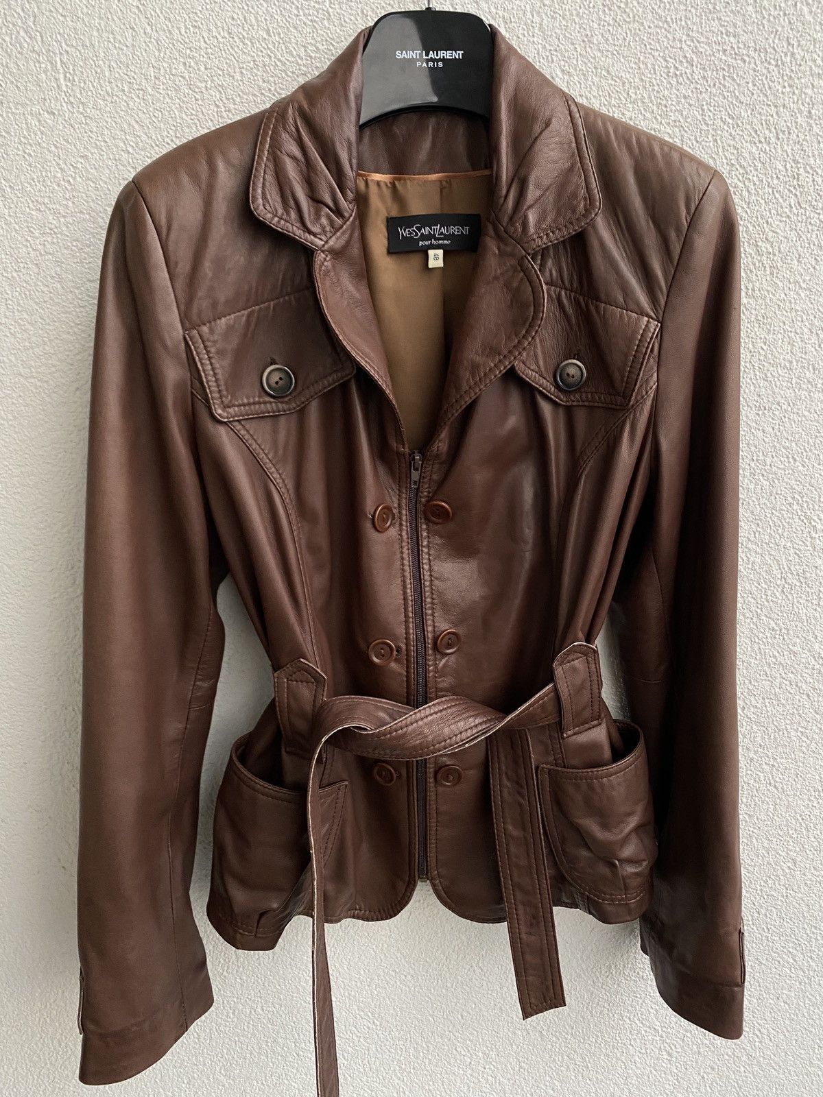 Yves Saint Laurent 90s Lamb Leather YSL Jacket Soft Size US S / EU 44-46 / 1 - 3 Thumbnail