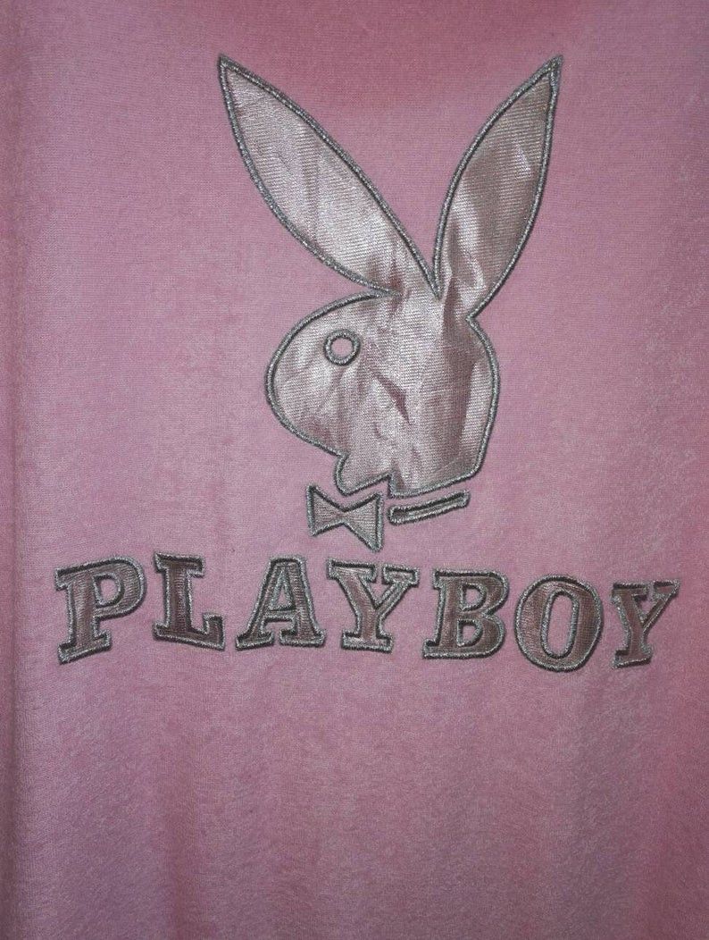 Playboy Playboy Embroidered Big Logo Short Sleeve Fleece Hoodie Size XL / US 12-14 / IT 48-50 - 2 Thumbnail