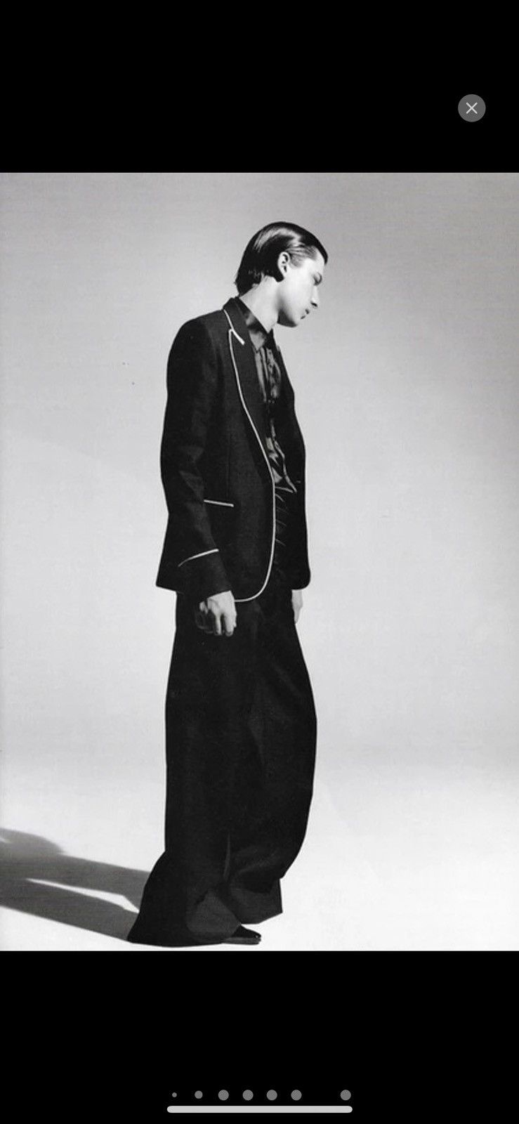 Dior × Hedi Slimane FW06 Dior Homme Black Tuxedo White Piping saint laurent Size 44R - 3 Thumbnail