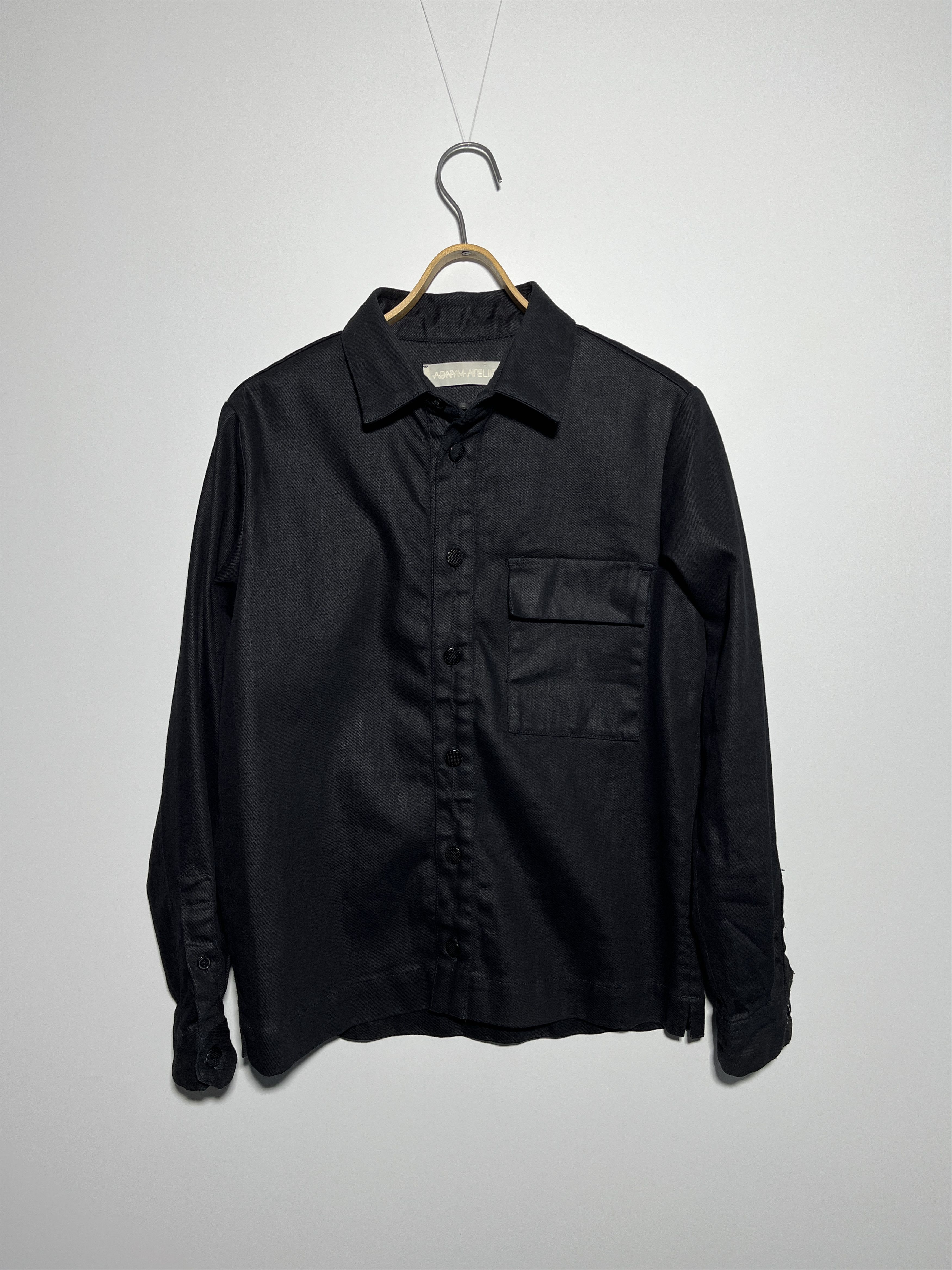 Adnym Atelier Black Wax Denim Overshirt Jacket Size S