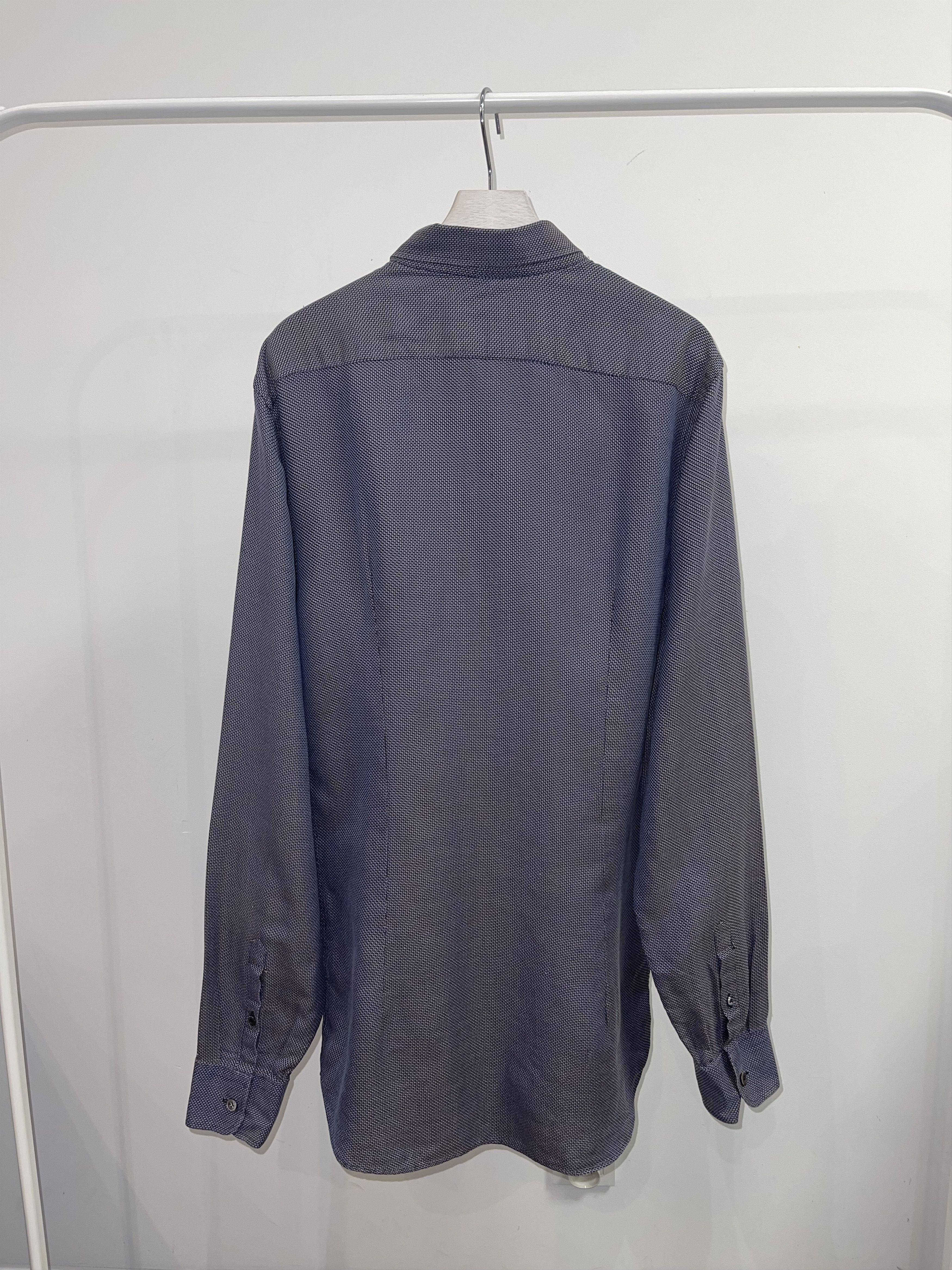 Prada Archive Prada Handknit Transfuse Blue Button Up Shirt Size US L / EU 52-54 / 3 - 4 Thumbnail