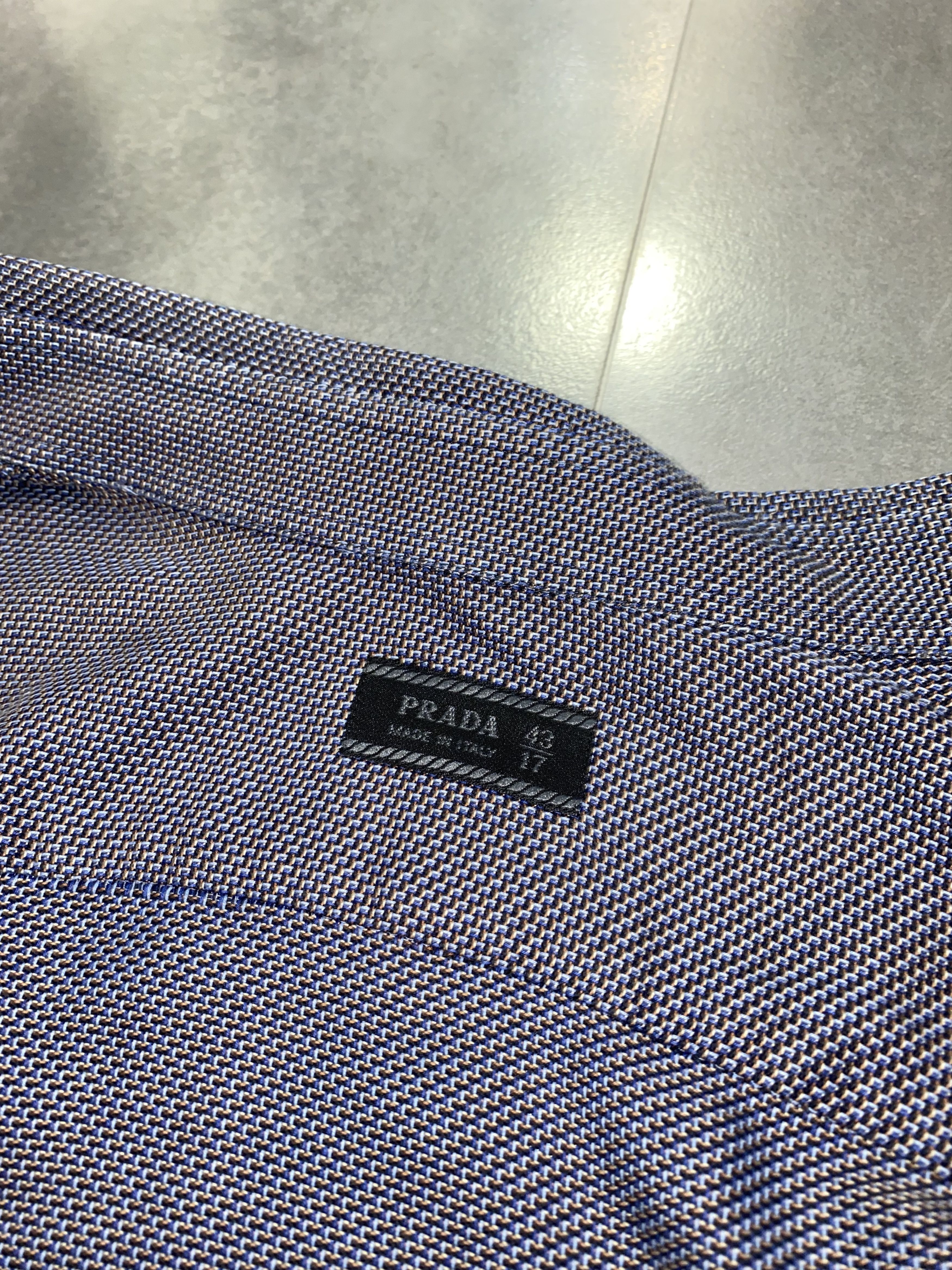 Prada Archive Prada Handknit Transfuse Blue Button Up Shirt Size US L / EU 52-54 / 3 - 12 Thumbnail