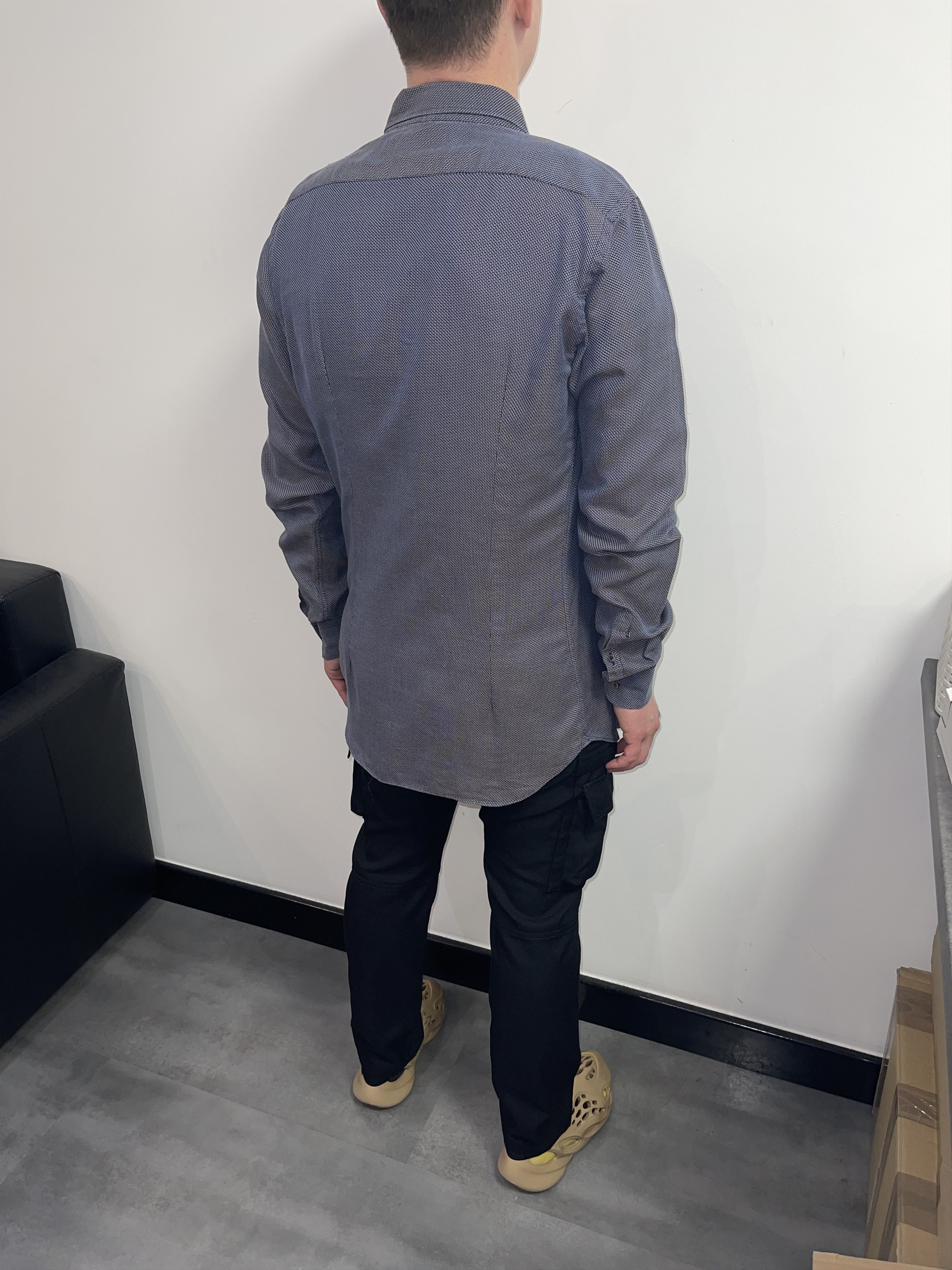 Prada Archive Prada Handknit Transfuse Blue Button Up Shirt Size US L / EU 52-54 / 3 - 7 Thumbnail