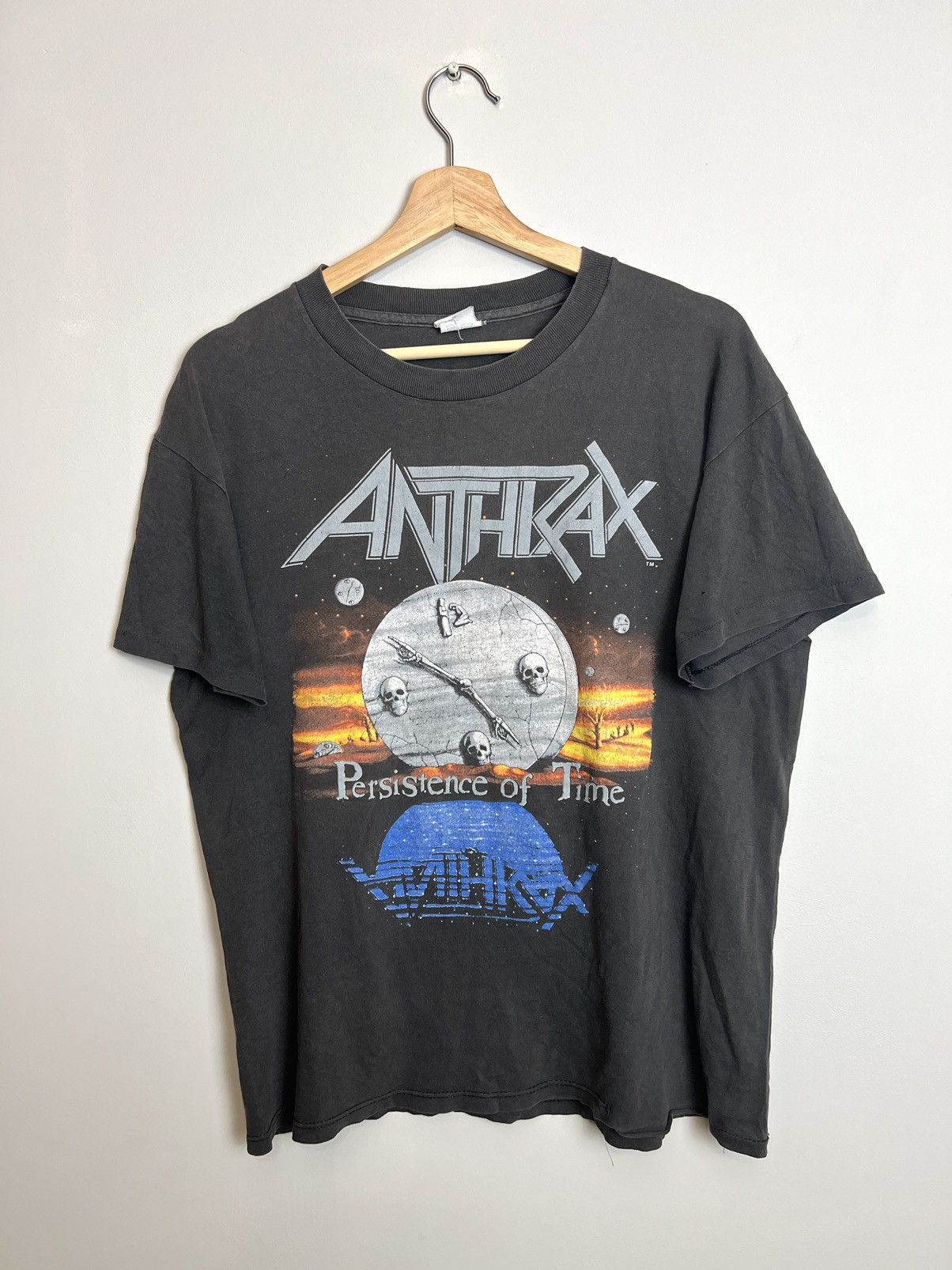 Band Tees Rare Vintage 1990 Anthrax Persistence Of Time Tour Band Tee Size US L / EU 52-54 / 3 - 1 Thumbnail