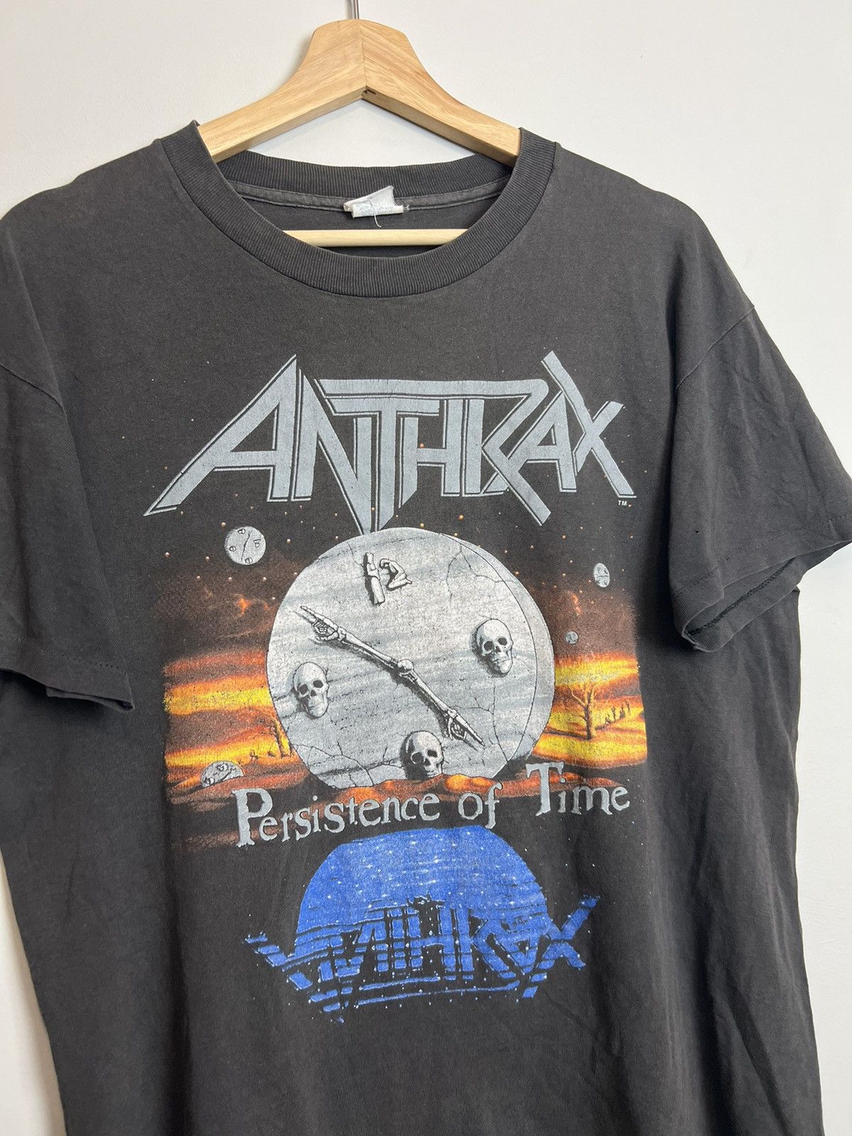 Band Tees Rare Vintage 1990 Anthrax Persistence Of Time Tour Band Tee Size US L / EU 52-54 / 3 - 3 Thumbnail