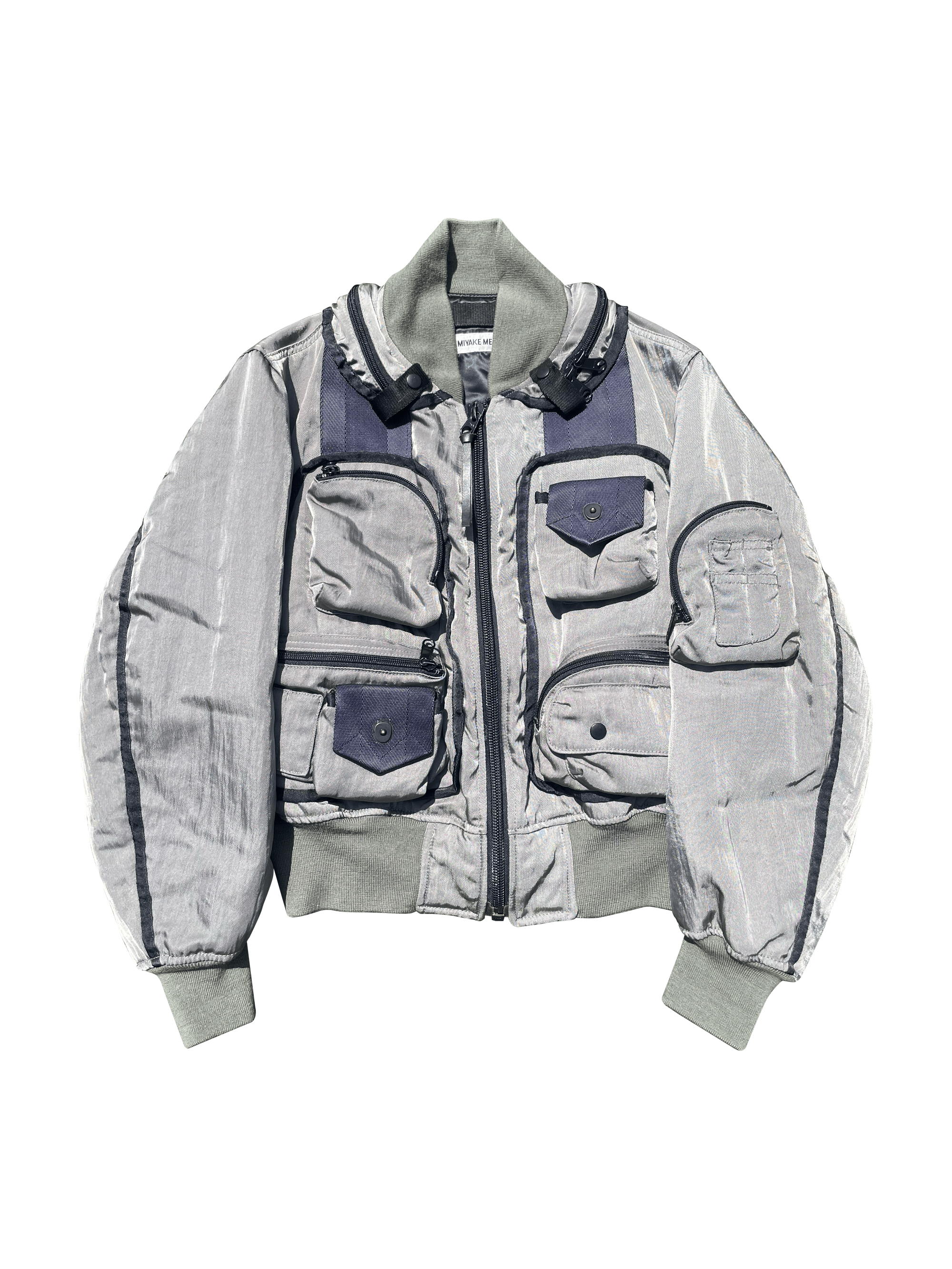 Pre-owned 1996 Parachute Cargo Bomber Jacket In Grey