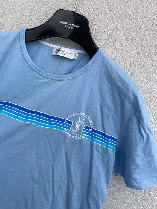 Yves Saint Laurent blue YSL T-shirt Size US L / EU 52-54 / 3 - 3 Thumbnail