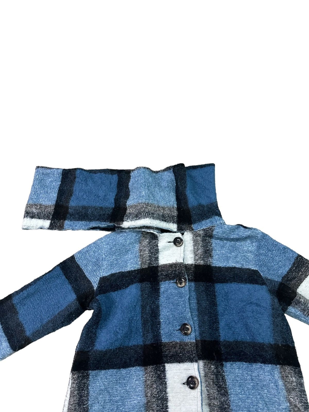 Designer DESIGNER ITALY PLAID LANA WOOL LONG COAT Size L / US 10 / IT 46 - 4 Thumbnail