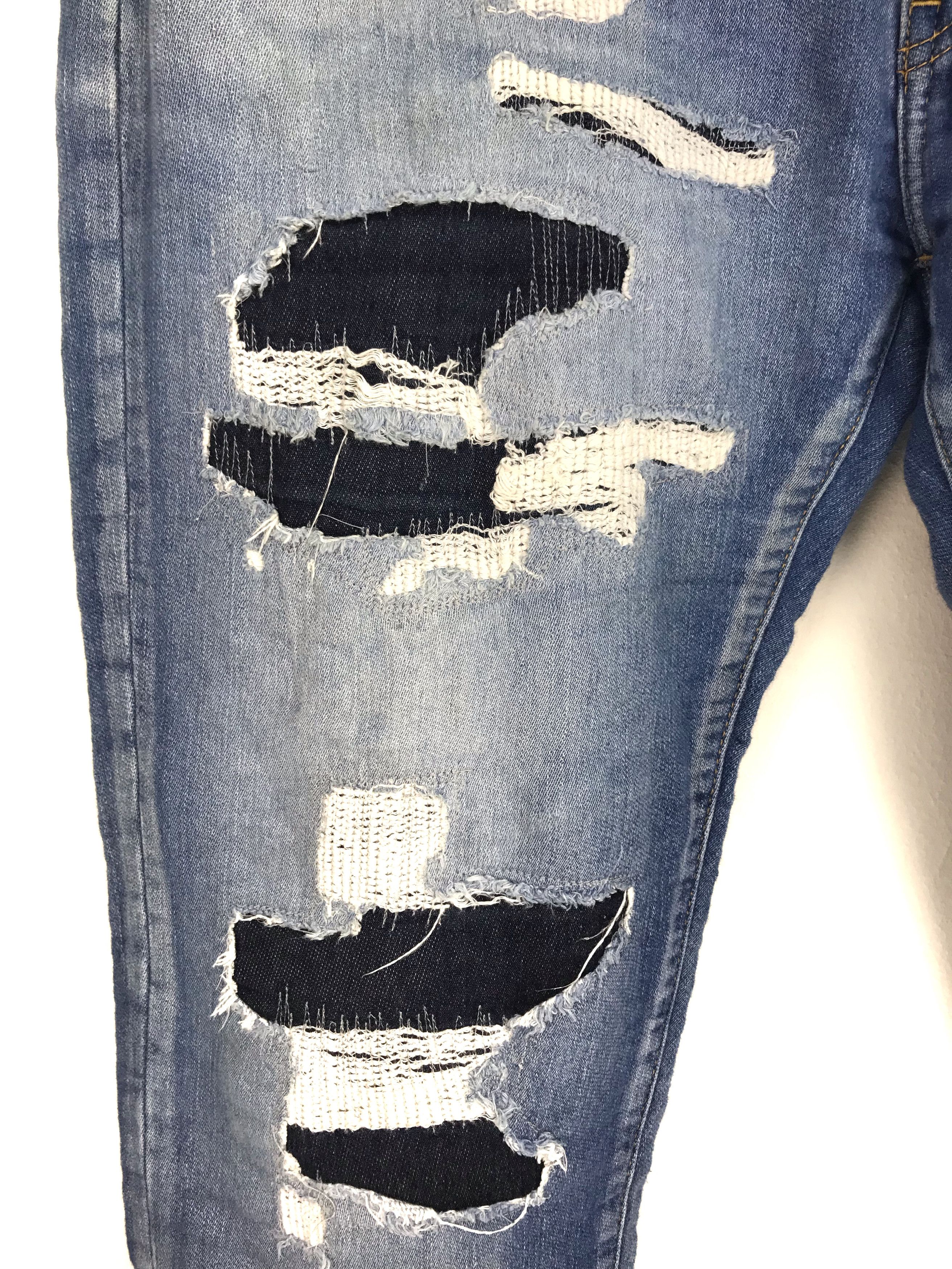 FOB Factory FOB FACTORY Boro Distressed Soft Denim Jeans Size US 34 / EU 50 - 4 Thumbnail