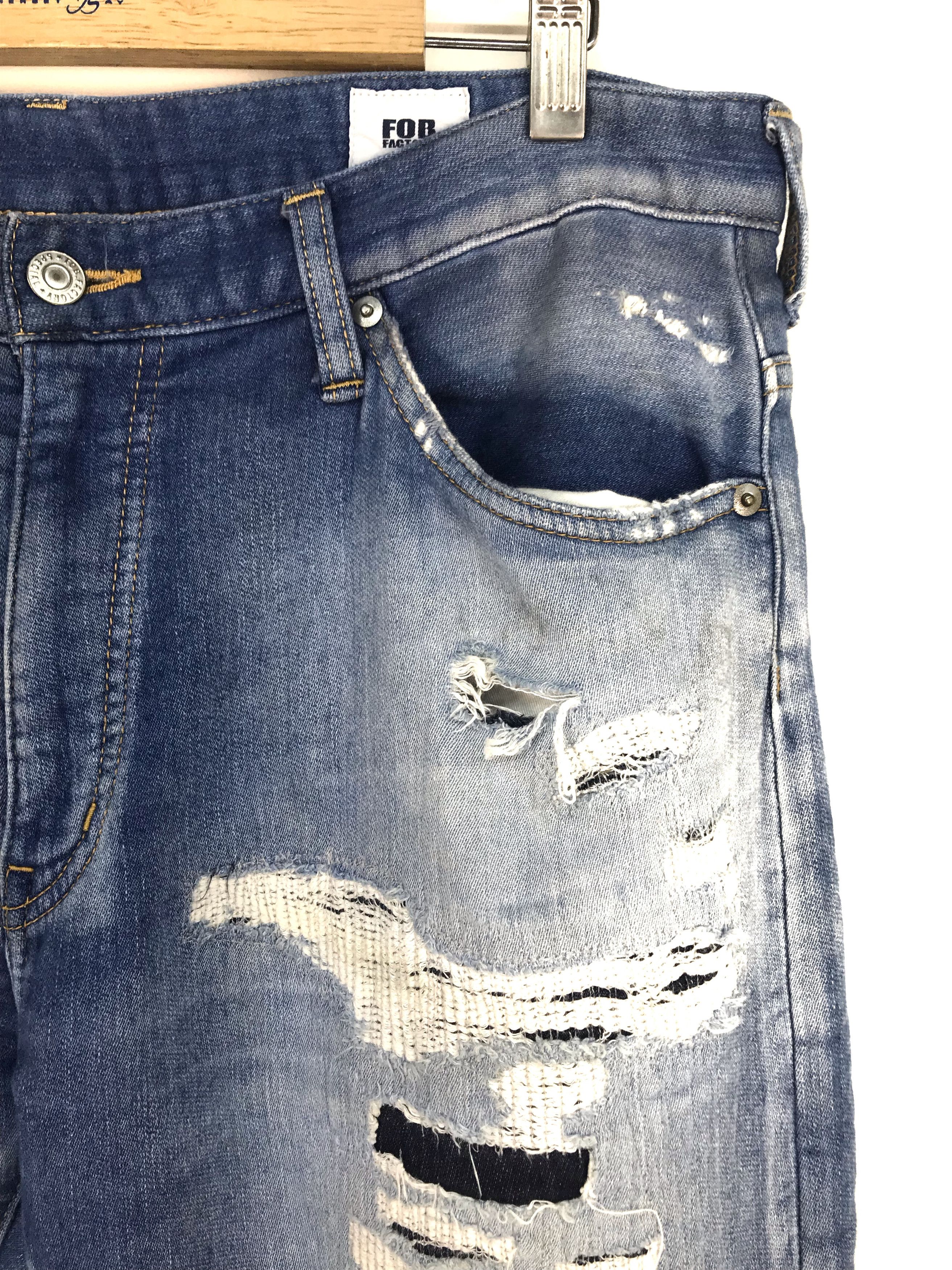 FOB Factory FOB FACTORY Boro Distressed Soft Denim Jeans Size US 34 / EU 50 - 3 Thumbnail