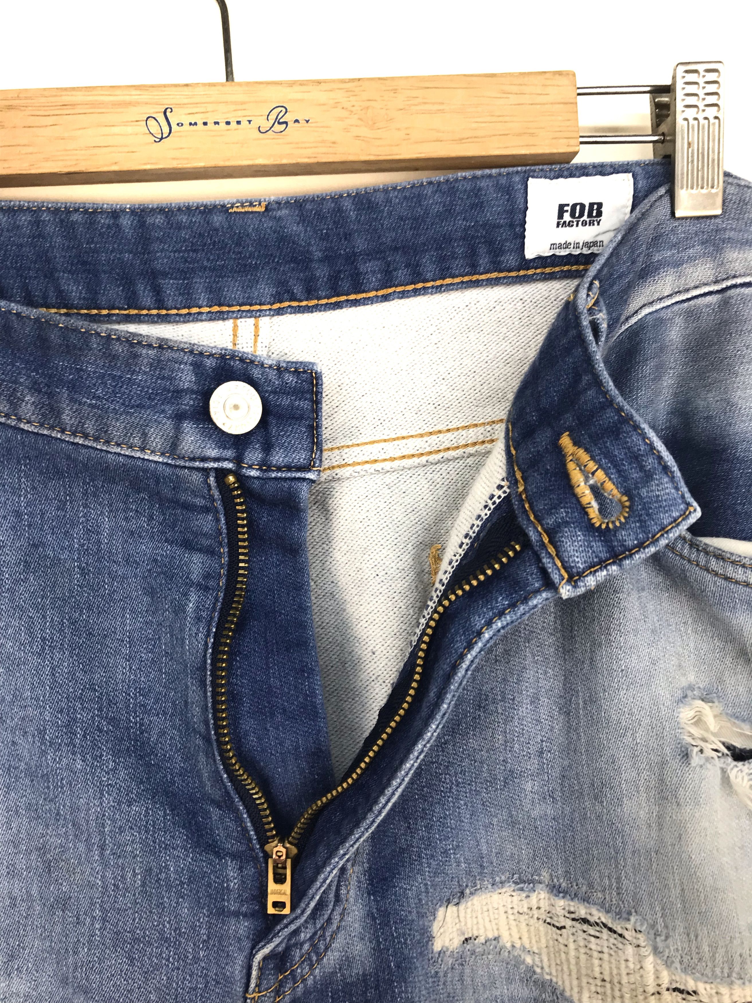 FOB Factory FOB FACTORY Boro Distressed Soft Denim Jeans Size US 34 / EU 50 - 16 Thumbnail