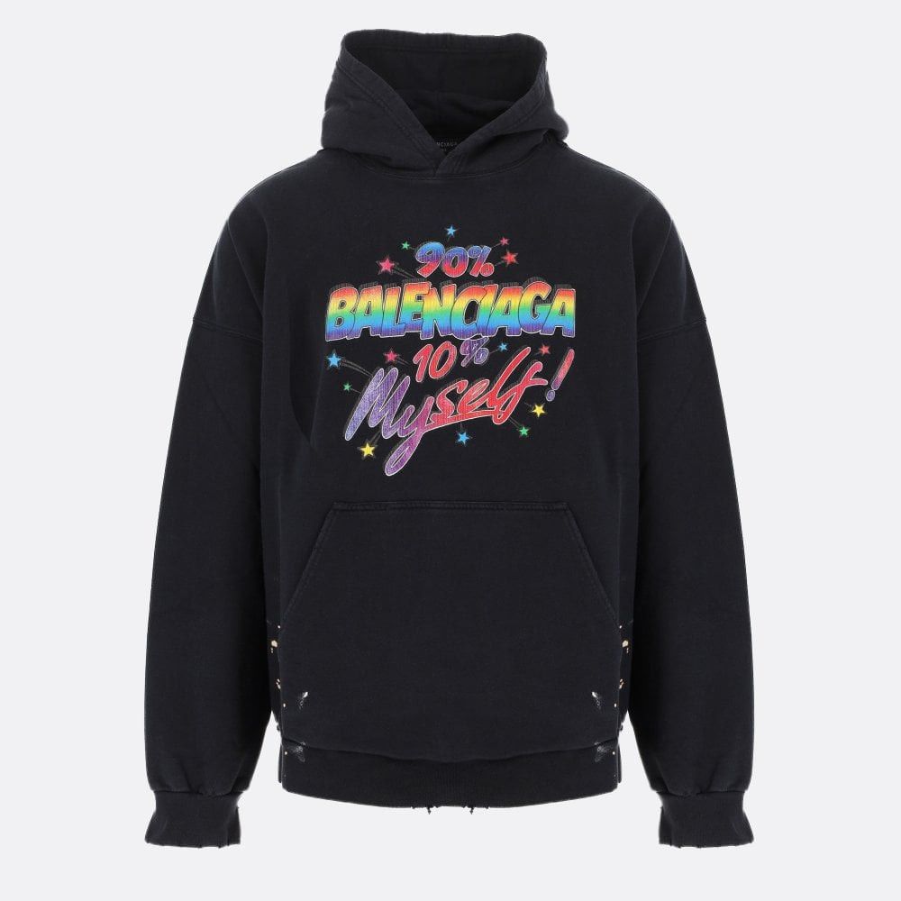image of Balenciaga O11B112Oob Hoodies In Washed Black, Men's (Size Large)