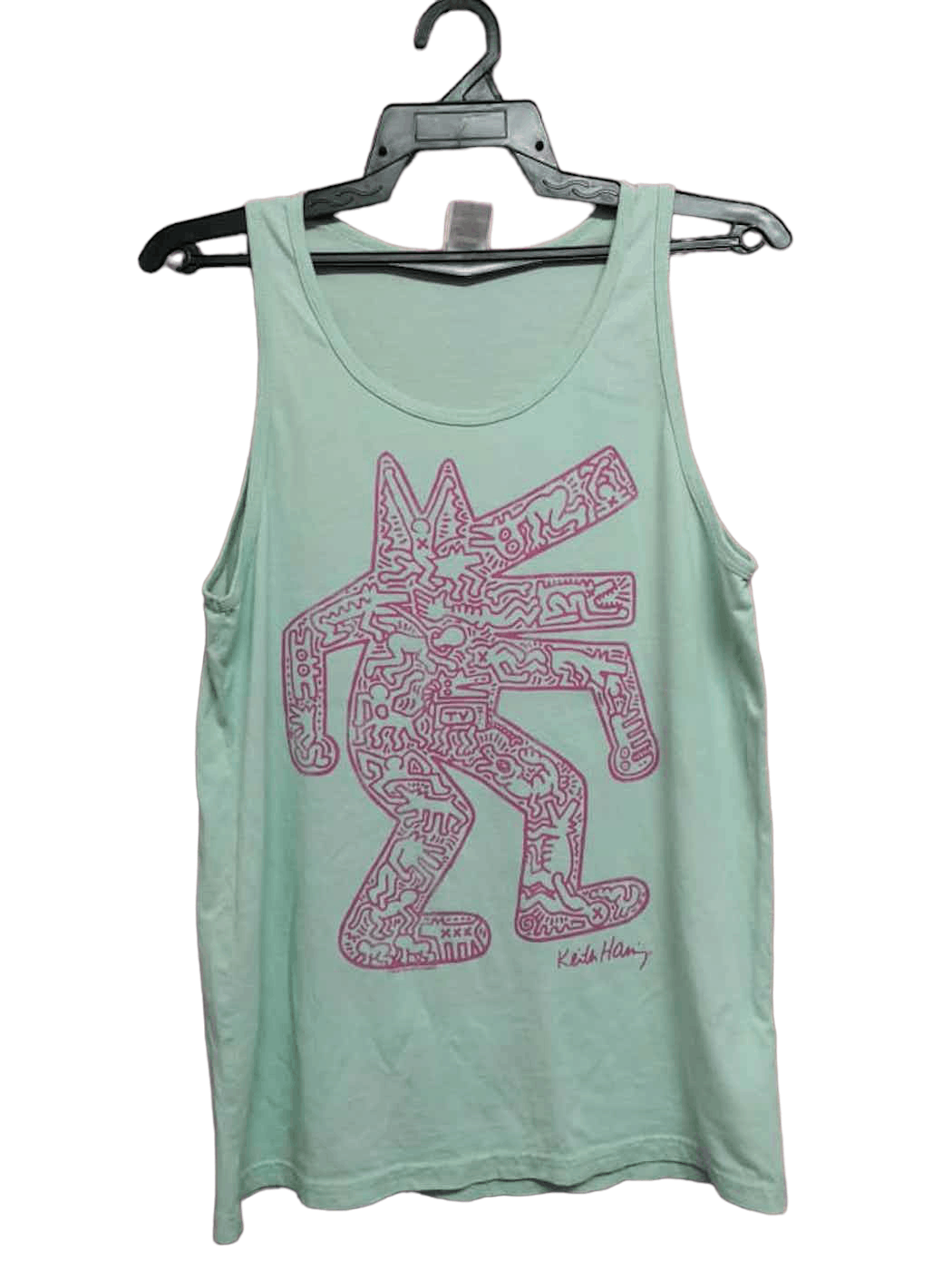 image of Art x Junk Food Keith Haring X Junk Food Sleeveless T in Mint Green, Men's (Size Small)