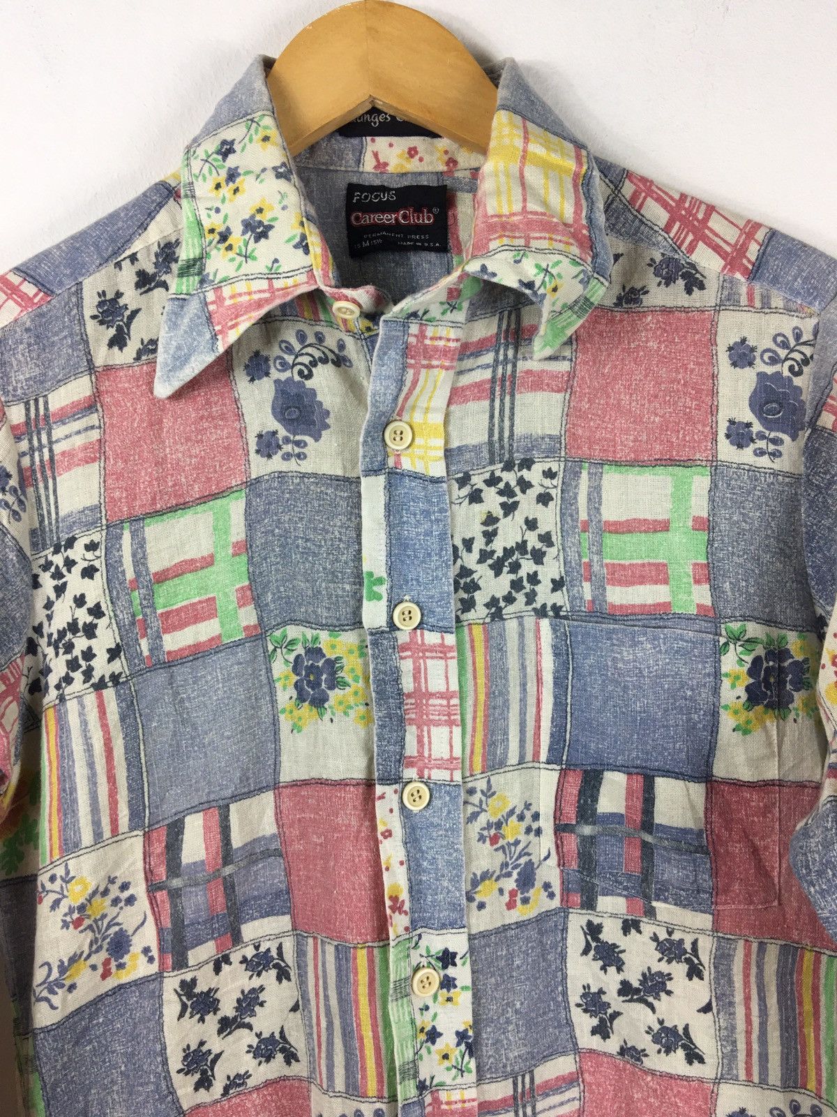 Vintage Vintage 70s Patchwork Career Club Design Button ups Shirt Size US M / EU 48-50 / 2 - 3 Thumbnail