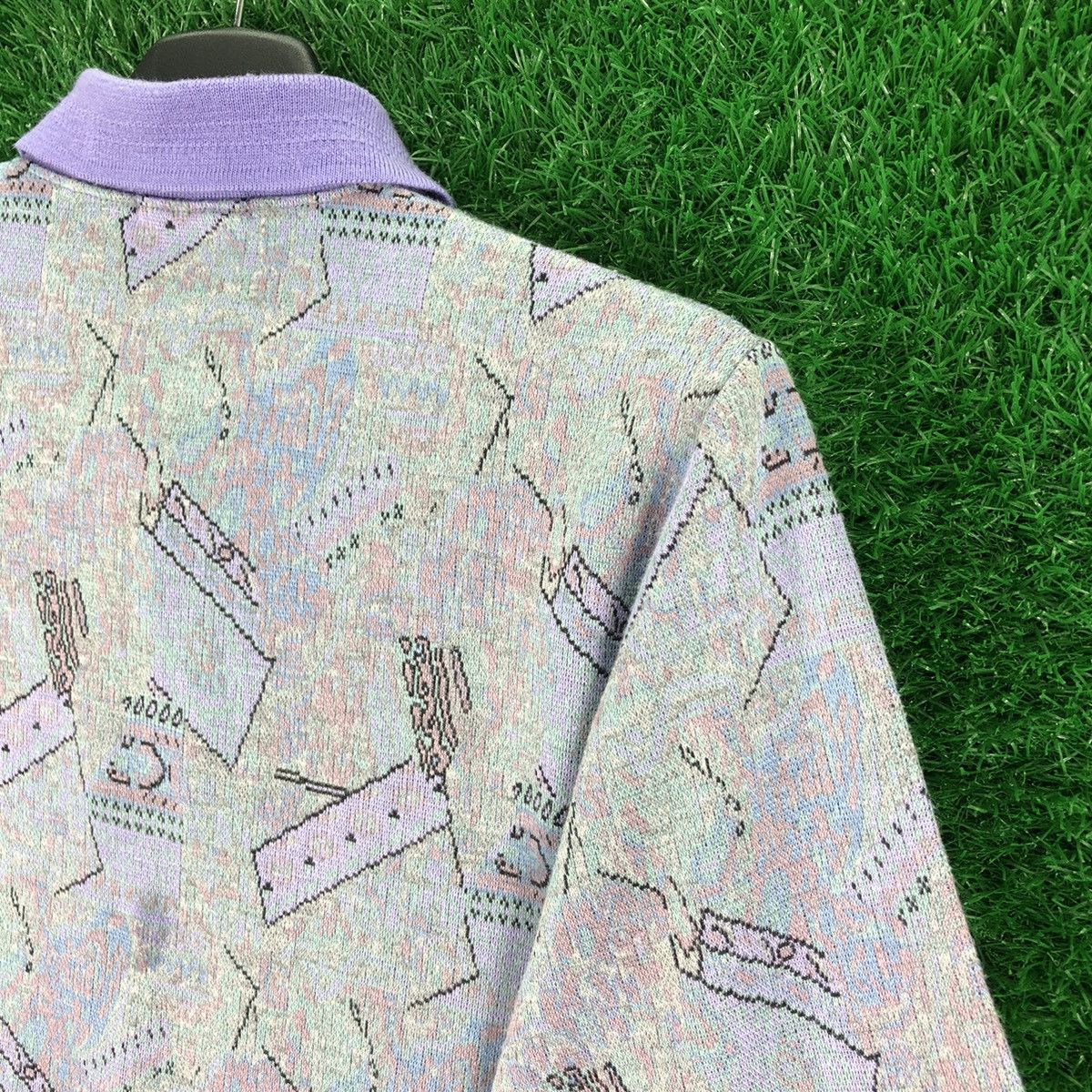 Aran Isles Knitwear Vintage 90's Polo Knit Tee Japan Brand by Sithense Size S / US 4 / IT 40 - 5 Thumbnail