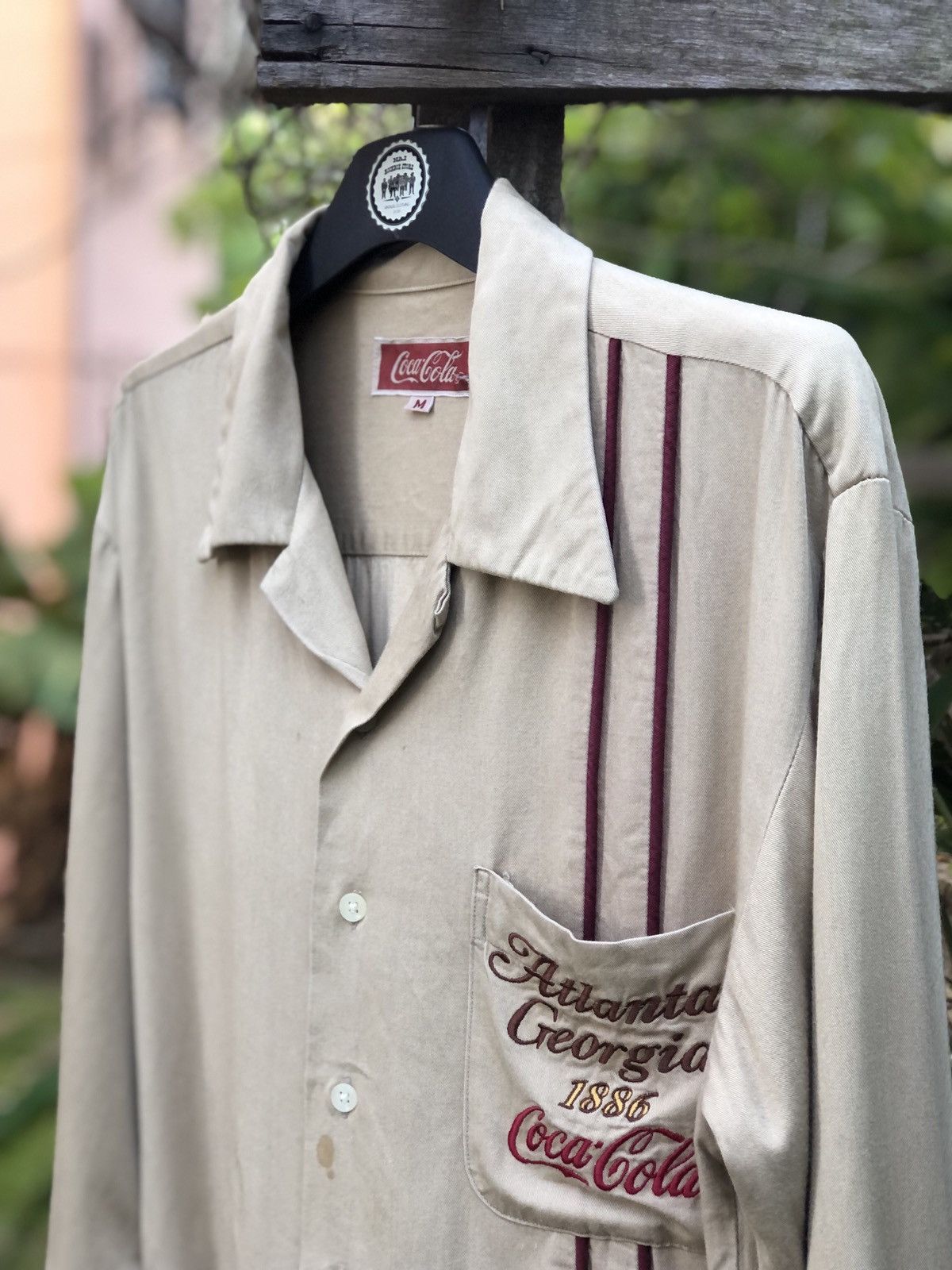 Coca Cola Vintage Coca Cola Gabardine Loop Collar Shirt Size US S / EU 44-46 / 1 - 2 Thumbnail
