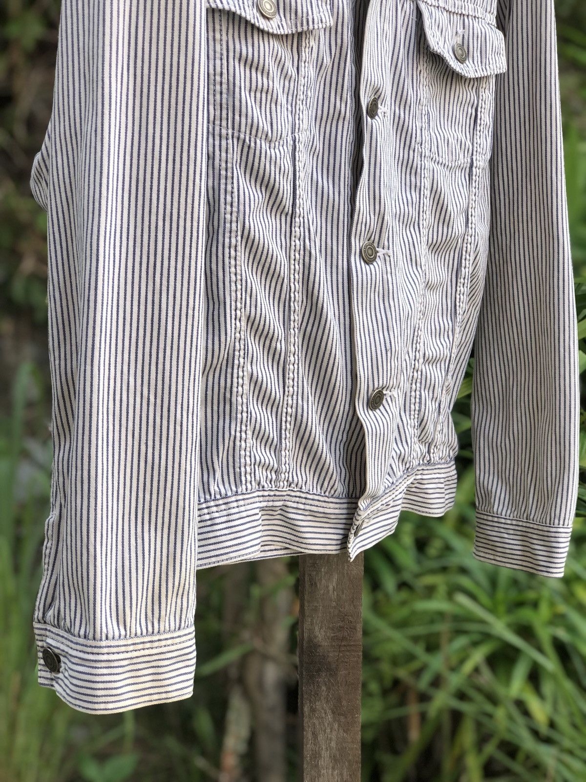 Japanese Brand Vintage 80's Hickory Stripe Denim Jacket Size US M / EU 48-50 / 2 - 3 Thumbnail