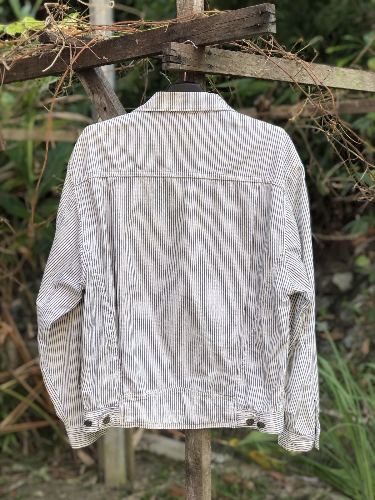 Japanese Brand Vintage 80's Hickory Stripe Denim Jacket Size US M / EU 48-50 / 2 - 4 Thumbnail