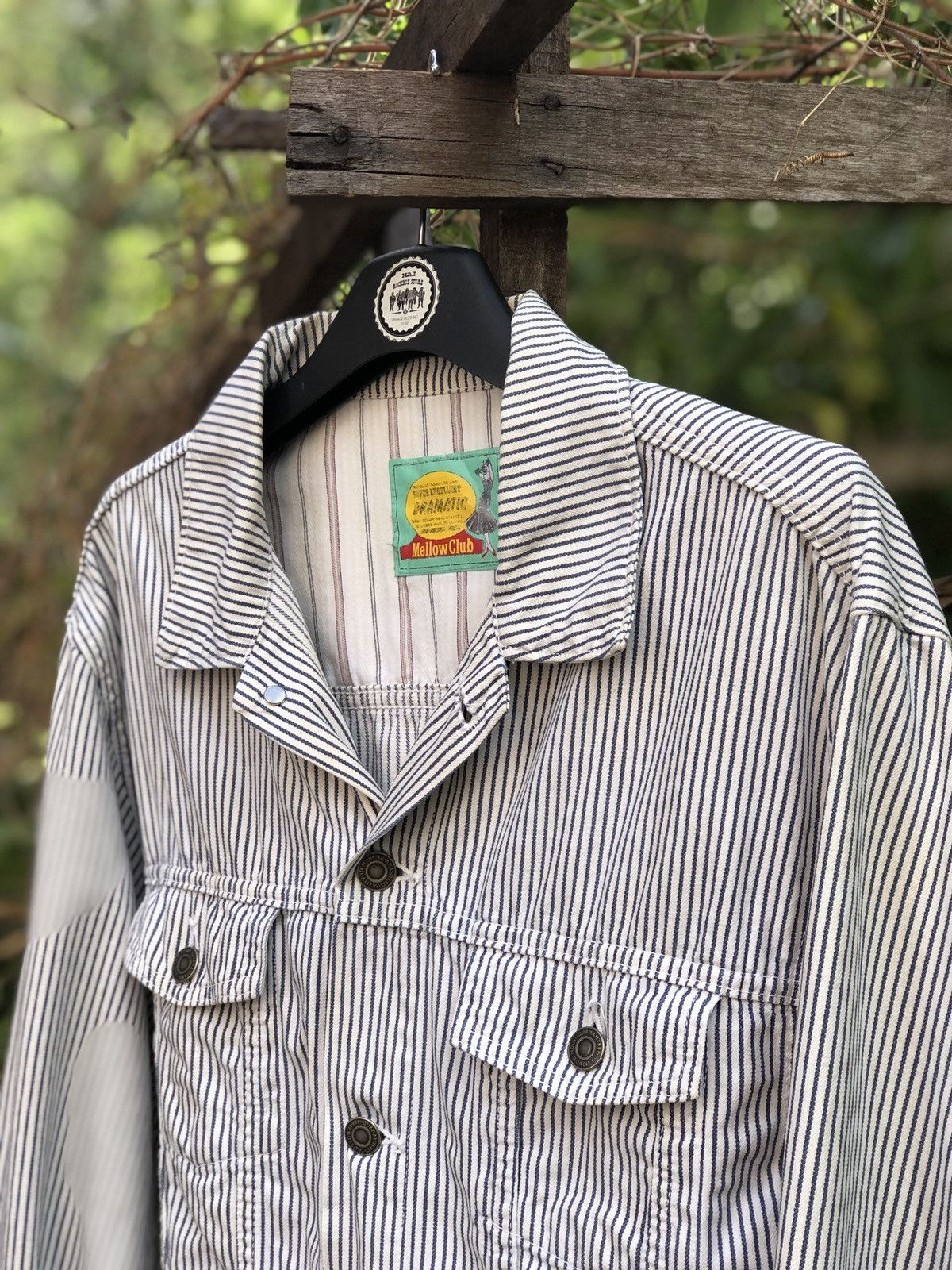 Japanese Brand Vintage 80's Hickory Stripe Denim Jacket Size US M / EU 48-50 / 2 - 2 Thumbnail