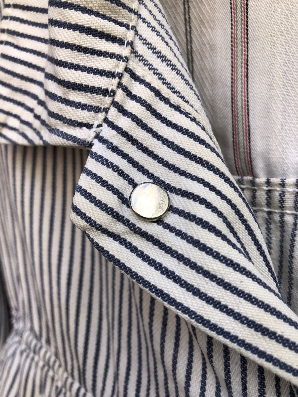 Japanese Brand Vintage 80's Hickory Stripe Denim Jacket Size US M / EU 48-50 / 2 - 8 Thumbnail