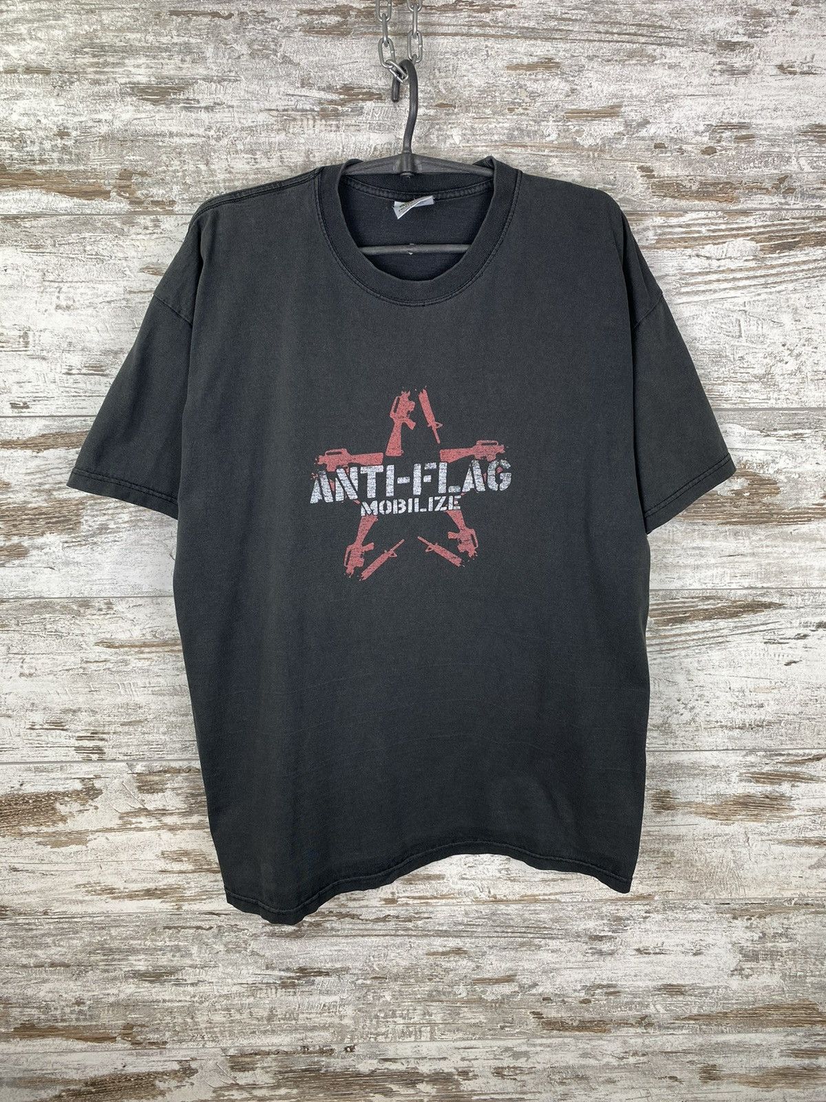 Band Tees Mens Vintage Anti Flag T Shirt mobilize rock band tee Size US XL / EU 56 / 4 - 1 Thumbnail