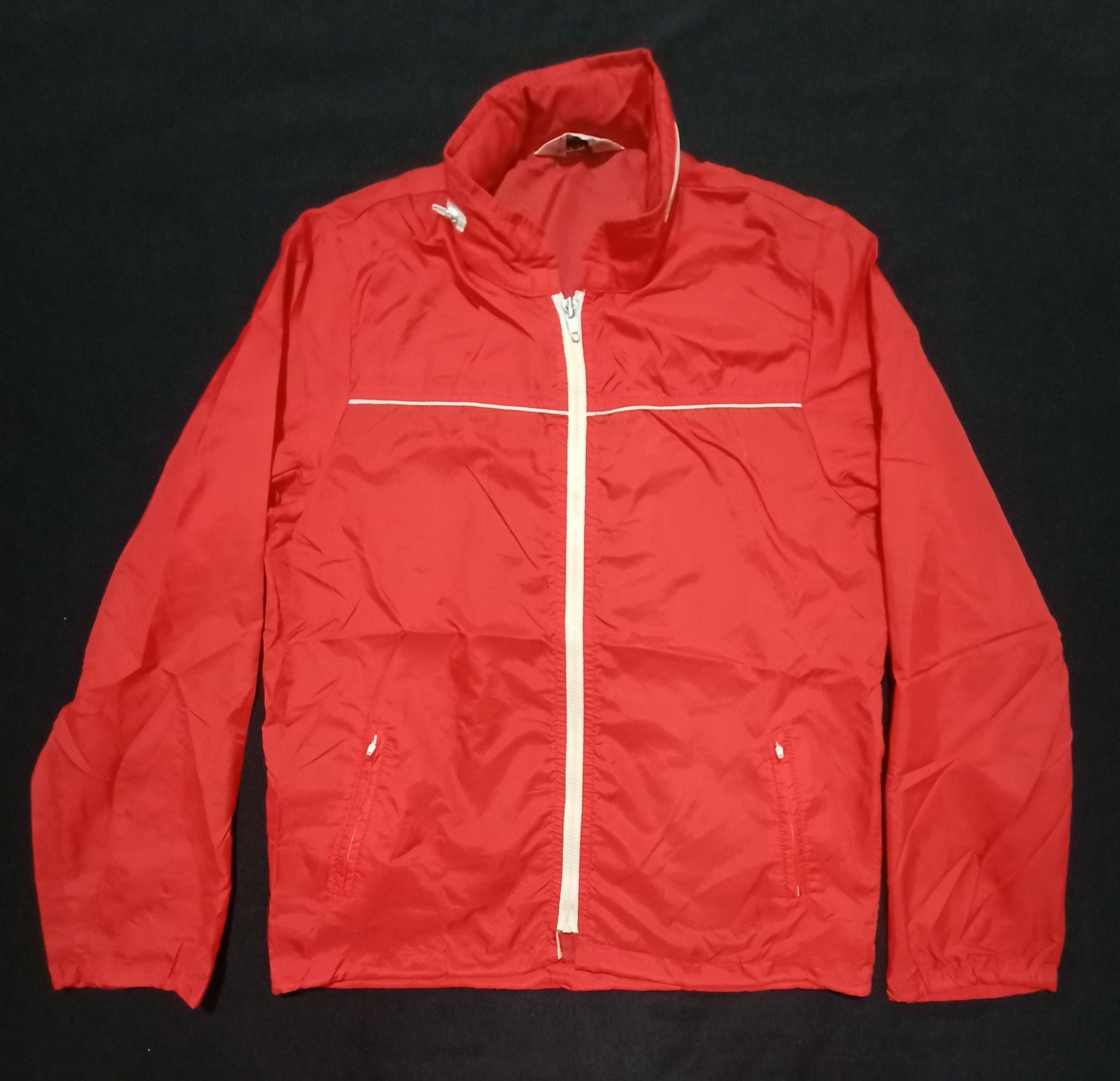 image of Vintage Jc Penney Windbreaker Red Raincoat Jacket, Men's (Size Small)