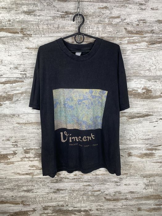 Vintage Mens Vintage Art Vincent Willem Van Gogh T Shirt Paris tee