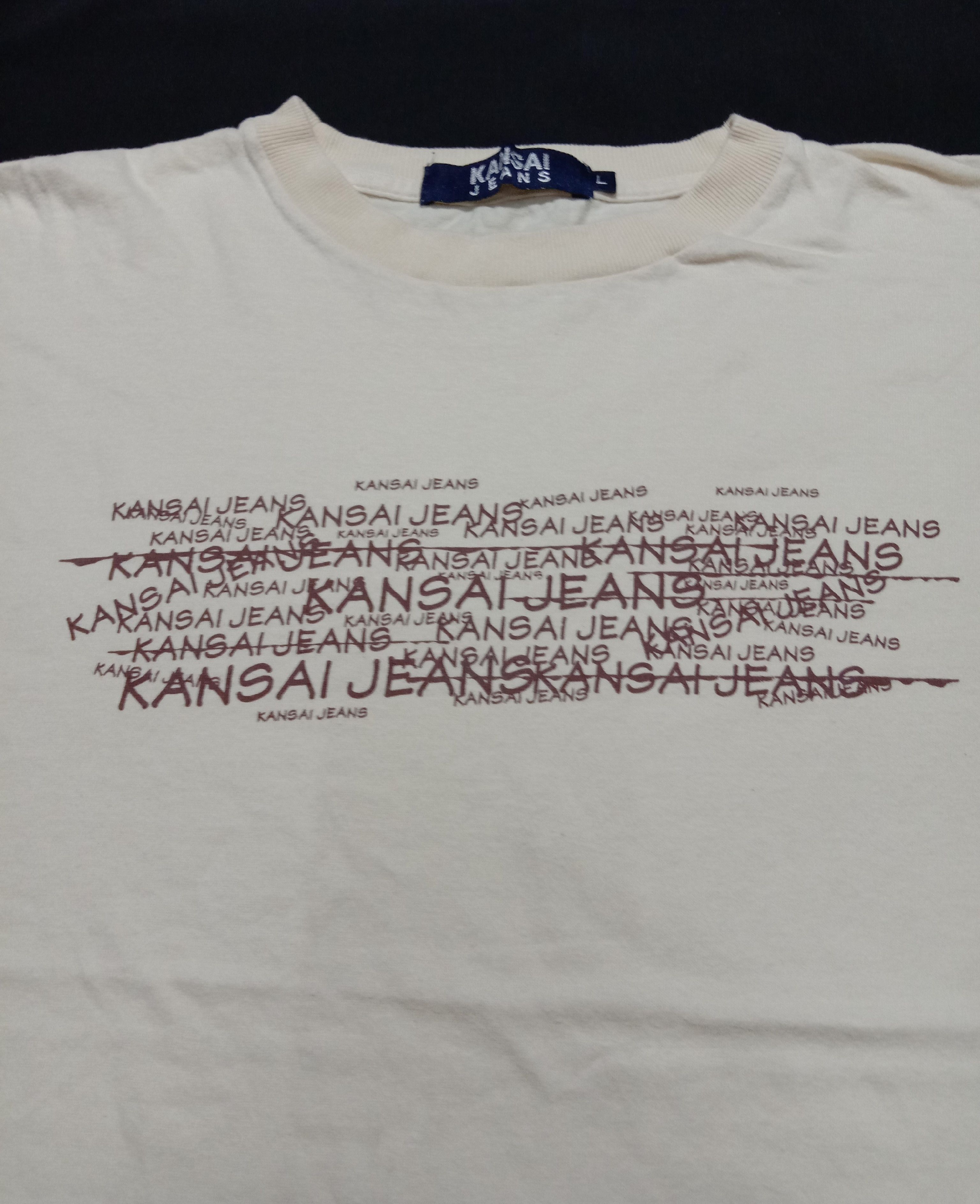 Japanese Brand Kansai Yamamoto Kansai Jeans Spell Out Logo Tee Size L / US 10 / IT 46 - 6 Thumbnail